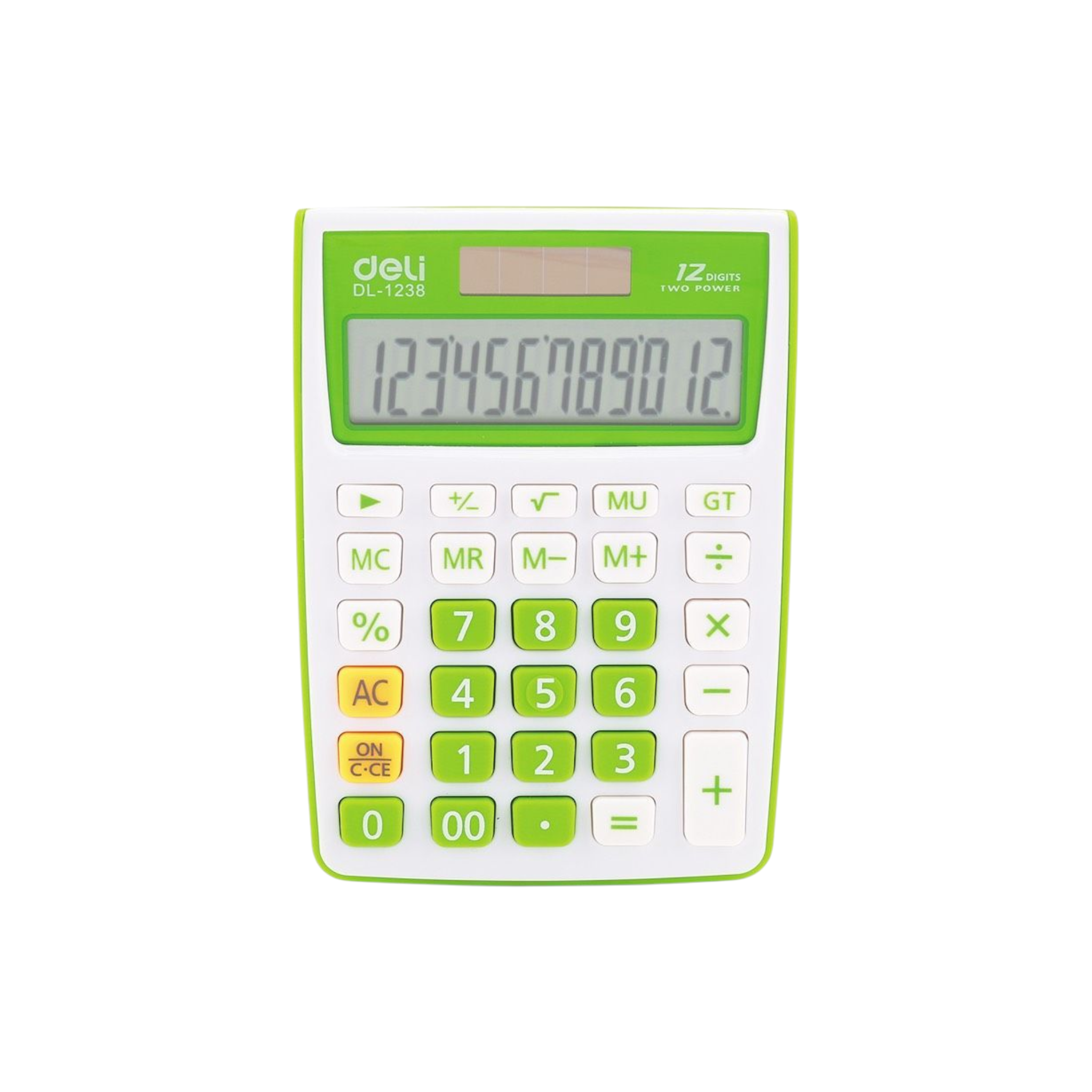 Deli Calculator Plastic 8-Digit Black Flip-Cover