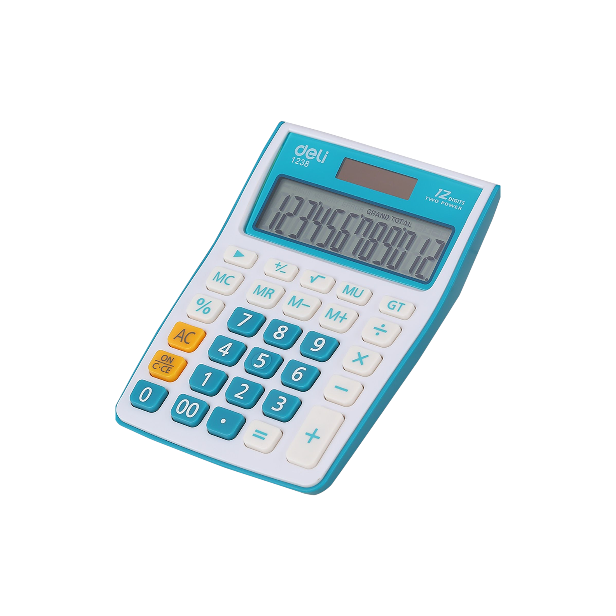 Deli Calculator Plastic 8-Digit Black Flip-Cover