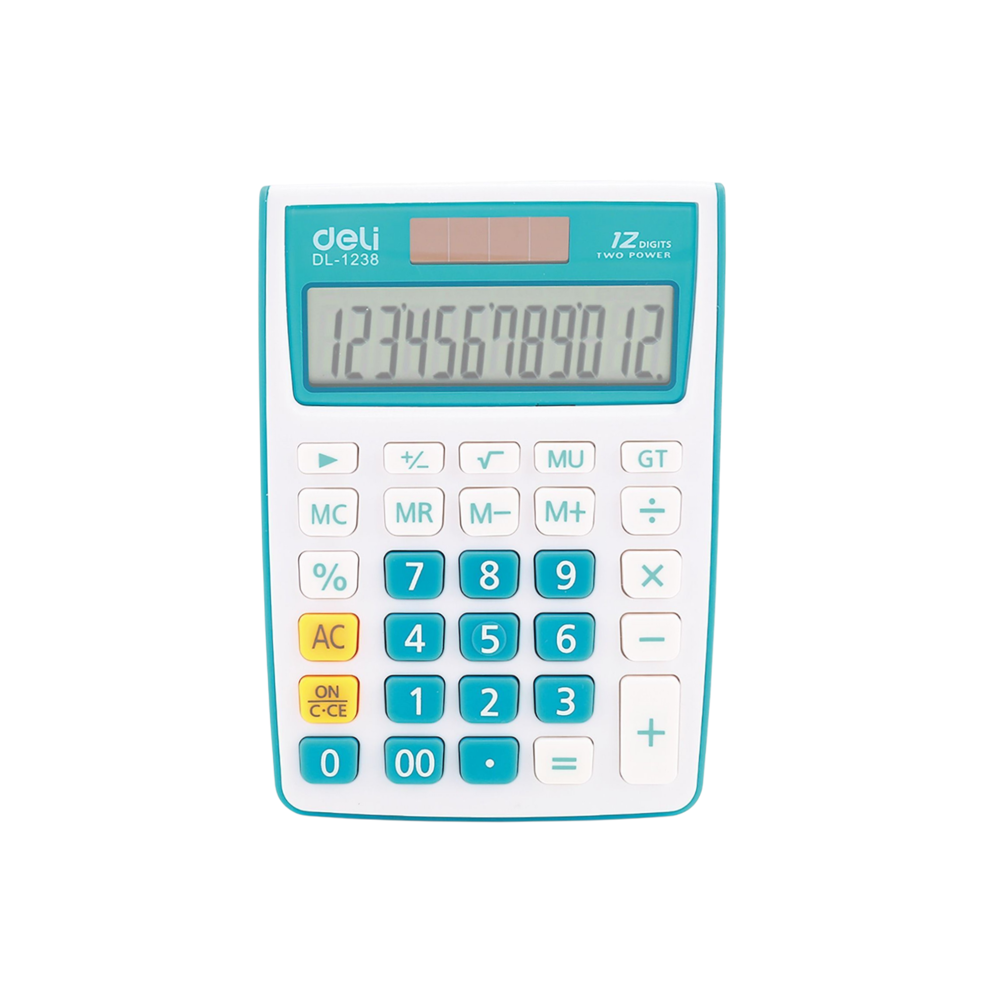 Deli Calculator Plastic 8-Digit Black Flip-Cover