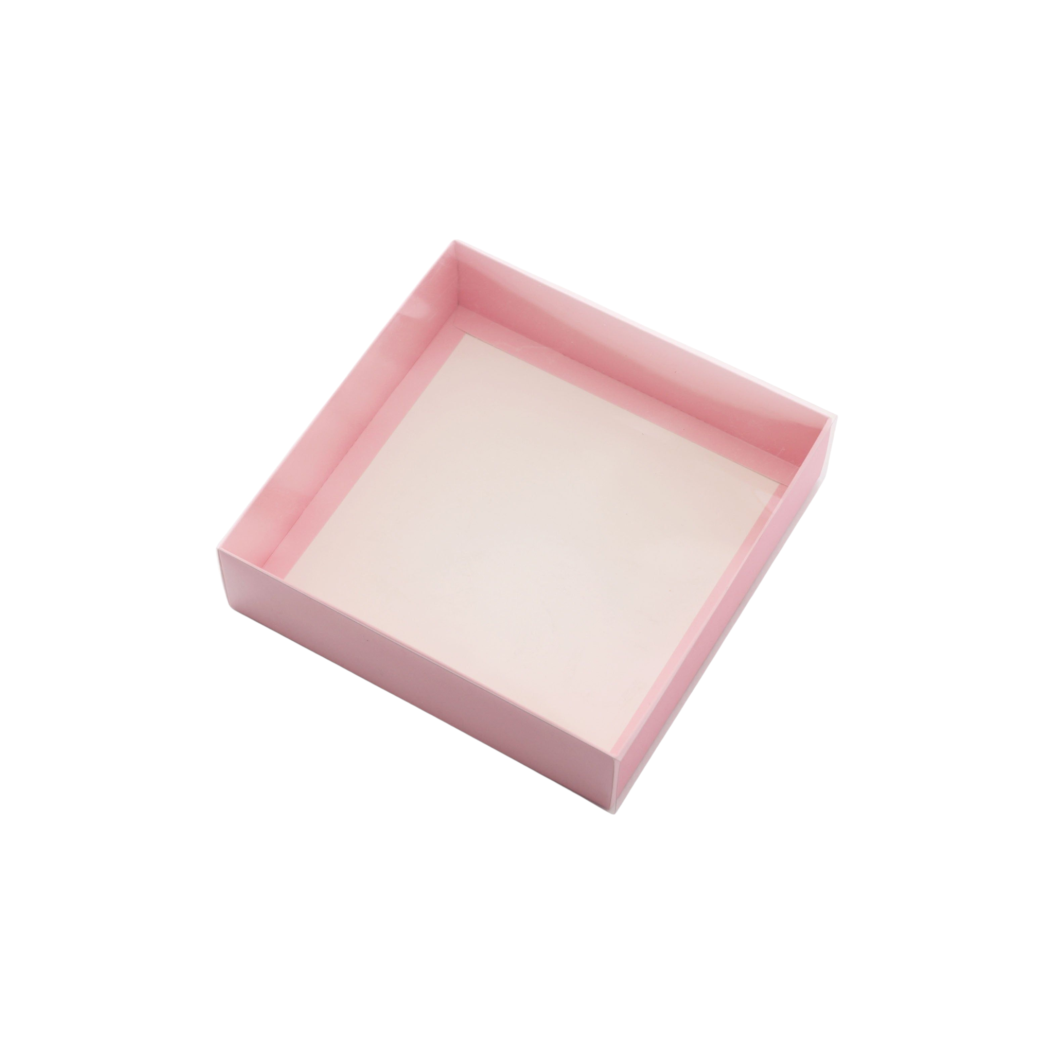 Gift Biscuit Paper Box with PVC Clear Slide Cover 19.9x19.5x5cm