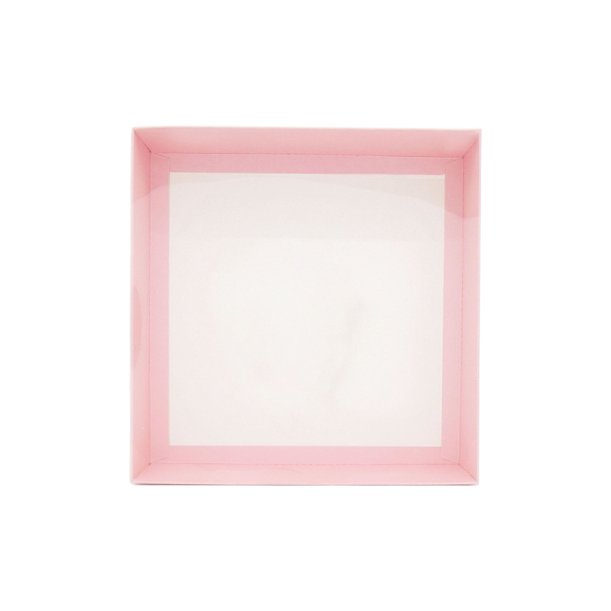 Gift Biscuit Paper Box with PVC Clear Slide Cover 19.9x19.5x5cm