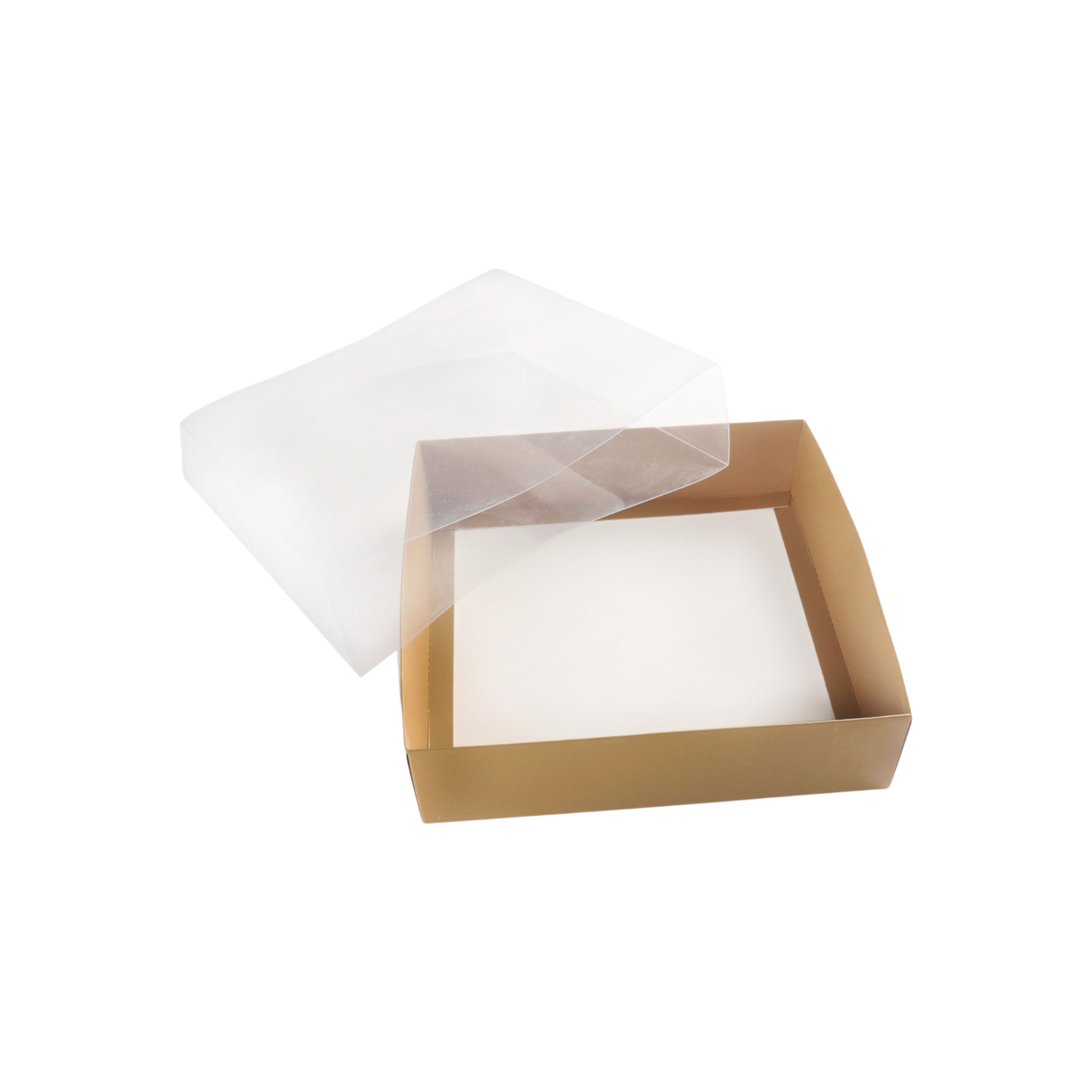 Gift Biscuit Paper Box with PVC Clear Slide Cover 19.9x19.5x5cm