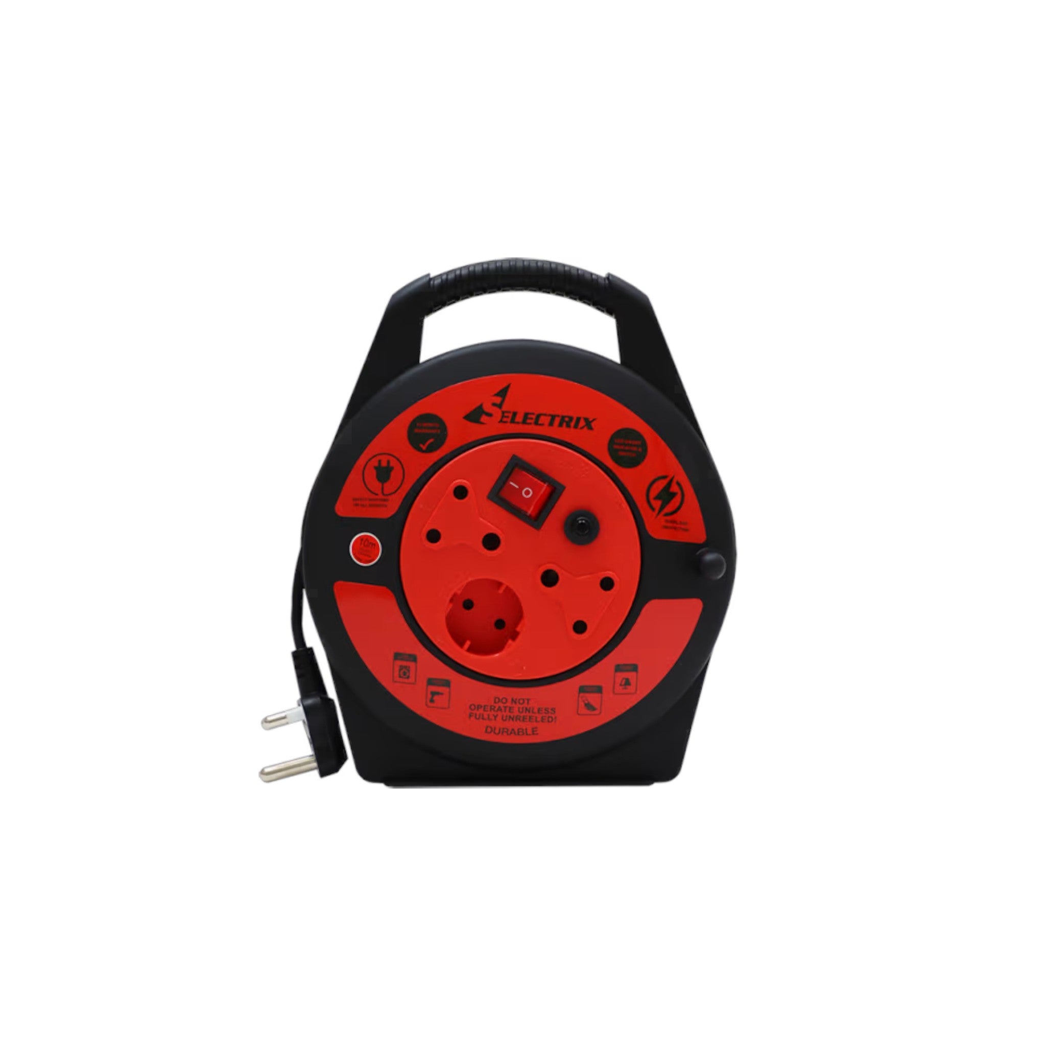 Plastic Cable Reel Caddy with 10m Cable and O/L Protection