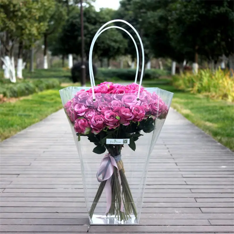 PVC Gift Florist PP Bag Frosted with Handle