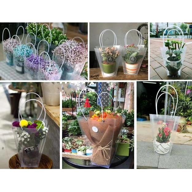 PVC Gift Florist PP Bag Frosted with Handle