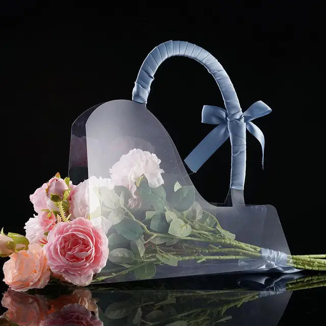 PVC Flower Bouquet Gift Bags Clear with Handle 78x30cm