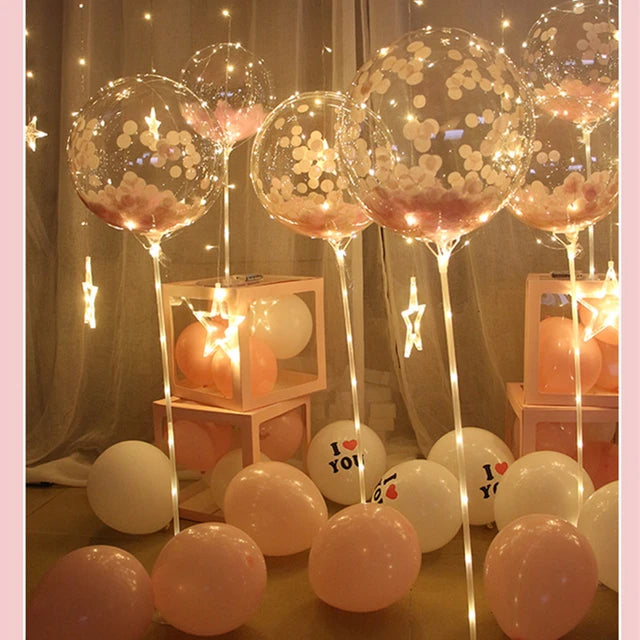 Bobo Balloon Stick with Battery Light 40cm 1pc Set