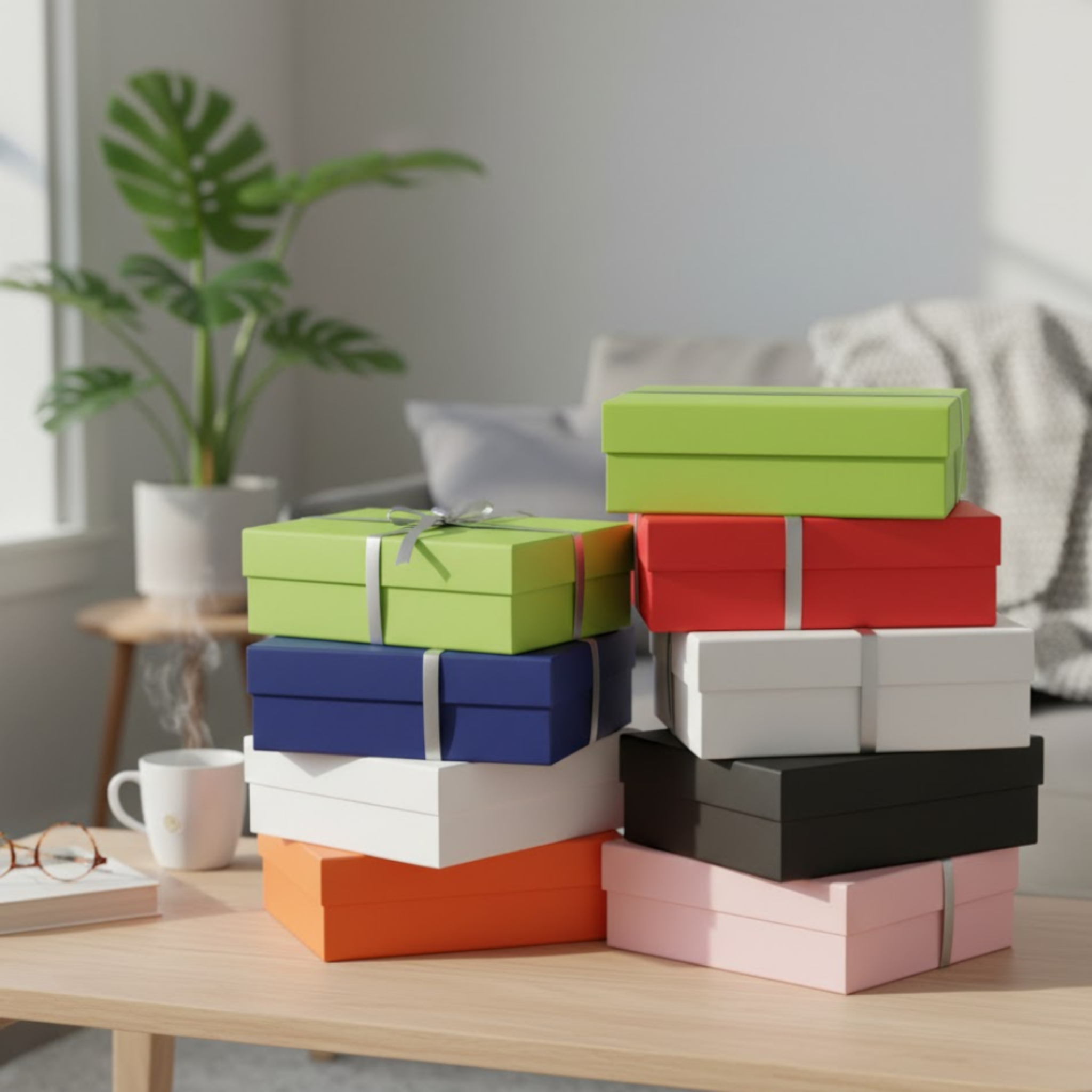 Gift Box Sturdy Hardboard Plain Solid Color 31x24x10.2cm