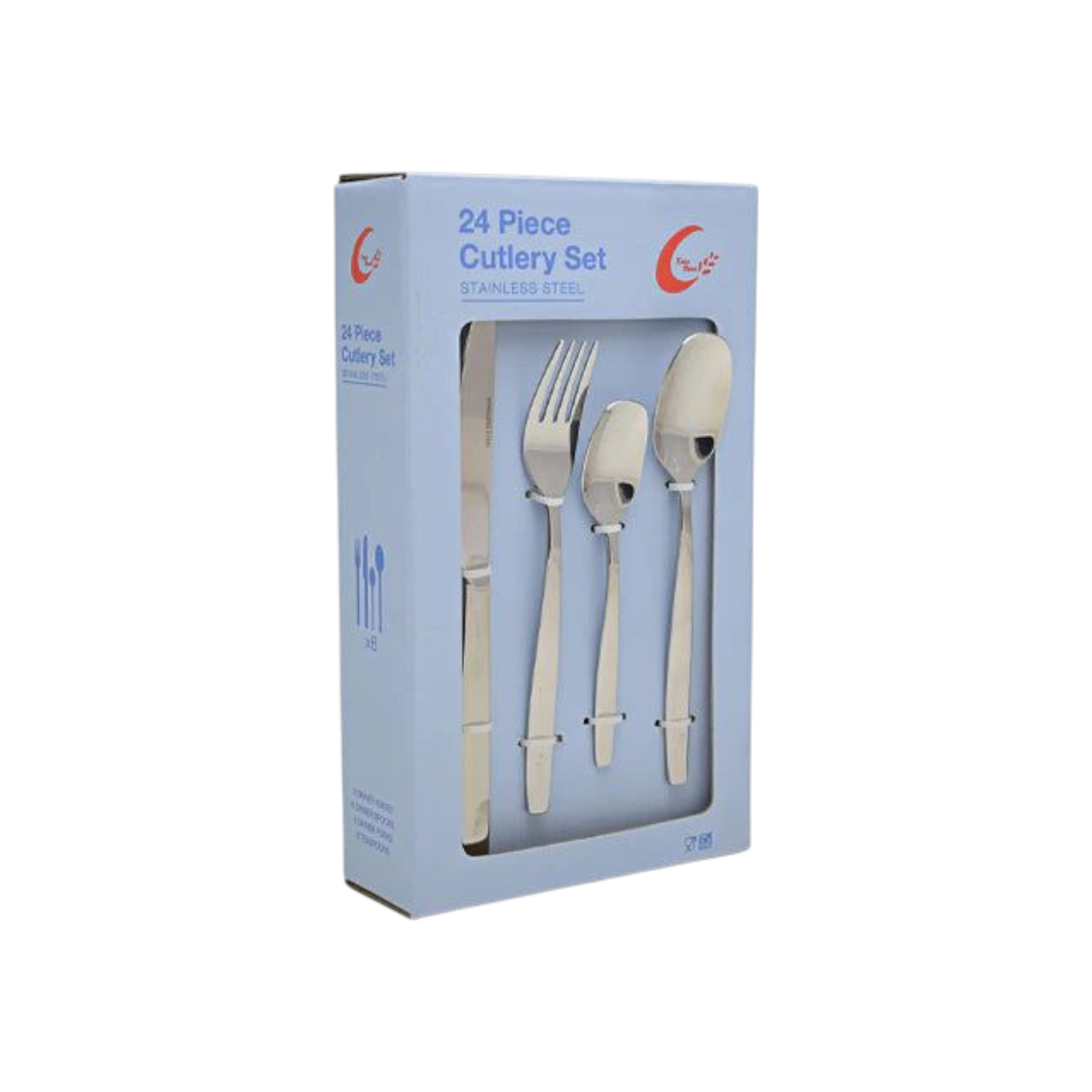 Cutlery Set In Box Blue 24pcs Stainless Steel SGN063