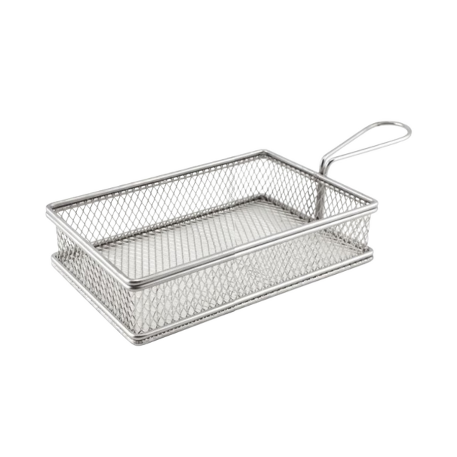 Chip Serving Basket 22x12.5x6cm Rectangular Deep Stainless Steel SGN1447