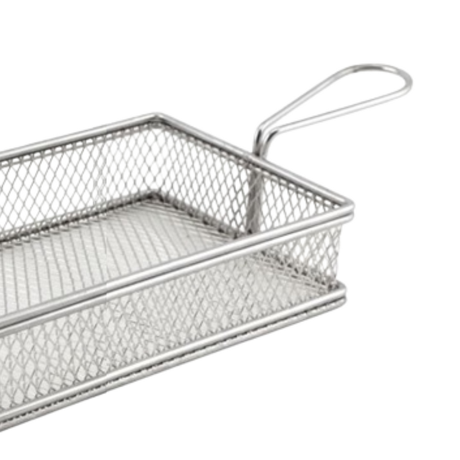 Chip Serving Basket 22x12.5x6cm Rectangular Deep Stainless Steel SGN1447
