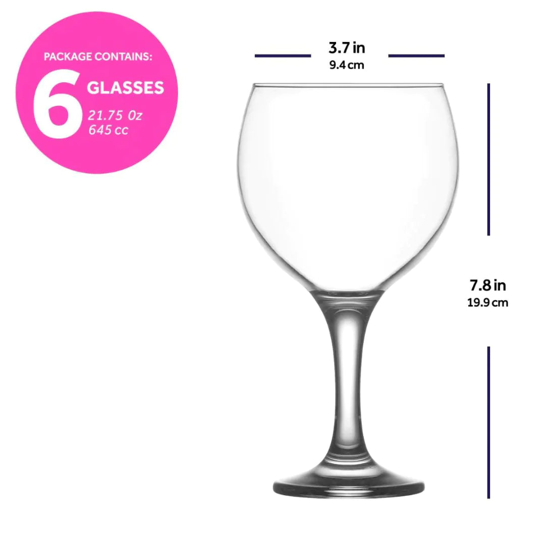 LAV Misket Glass Tumbler 645ml Stemmed 6pack SGN1465