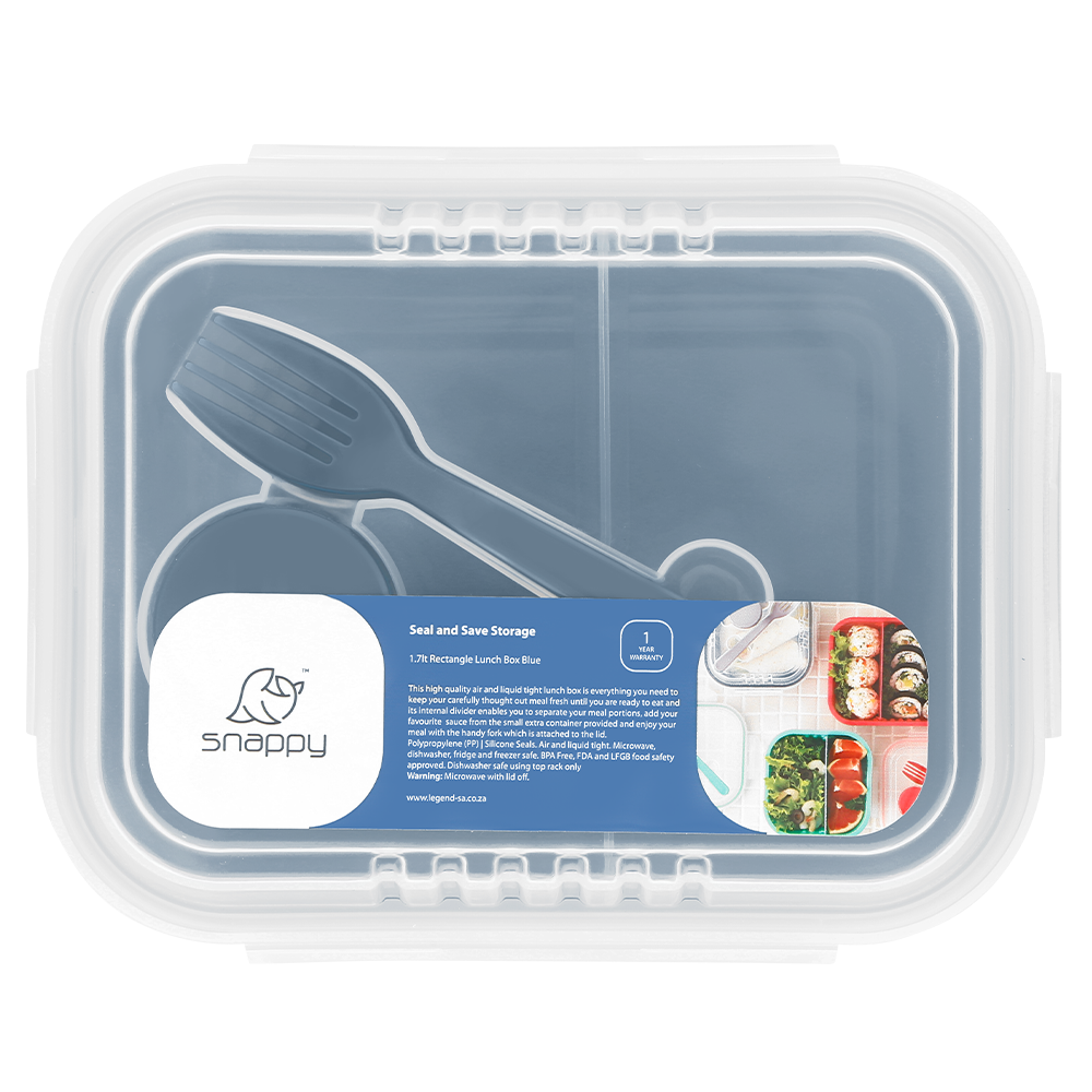 1.7L Snappy Lunch Box Rectangle Blue SN-1700B