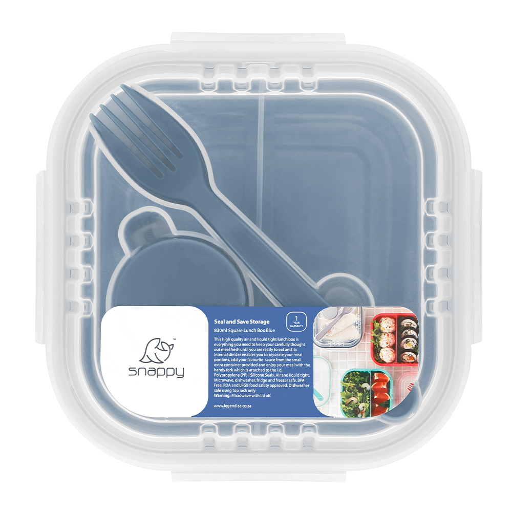 830ml Snappy Lunch Box Square Blue SN-830B