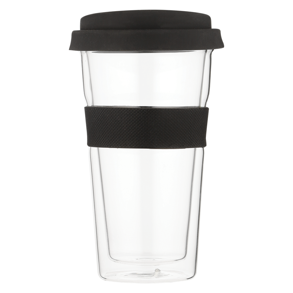500ml Snappy Thermal Glass Tumbler Black SNGL400BL