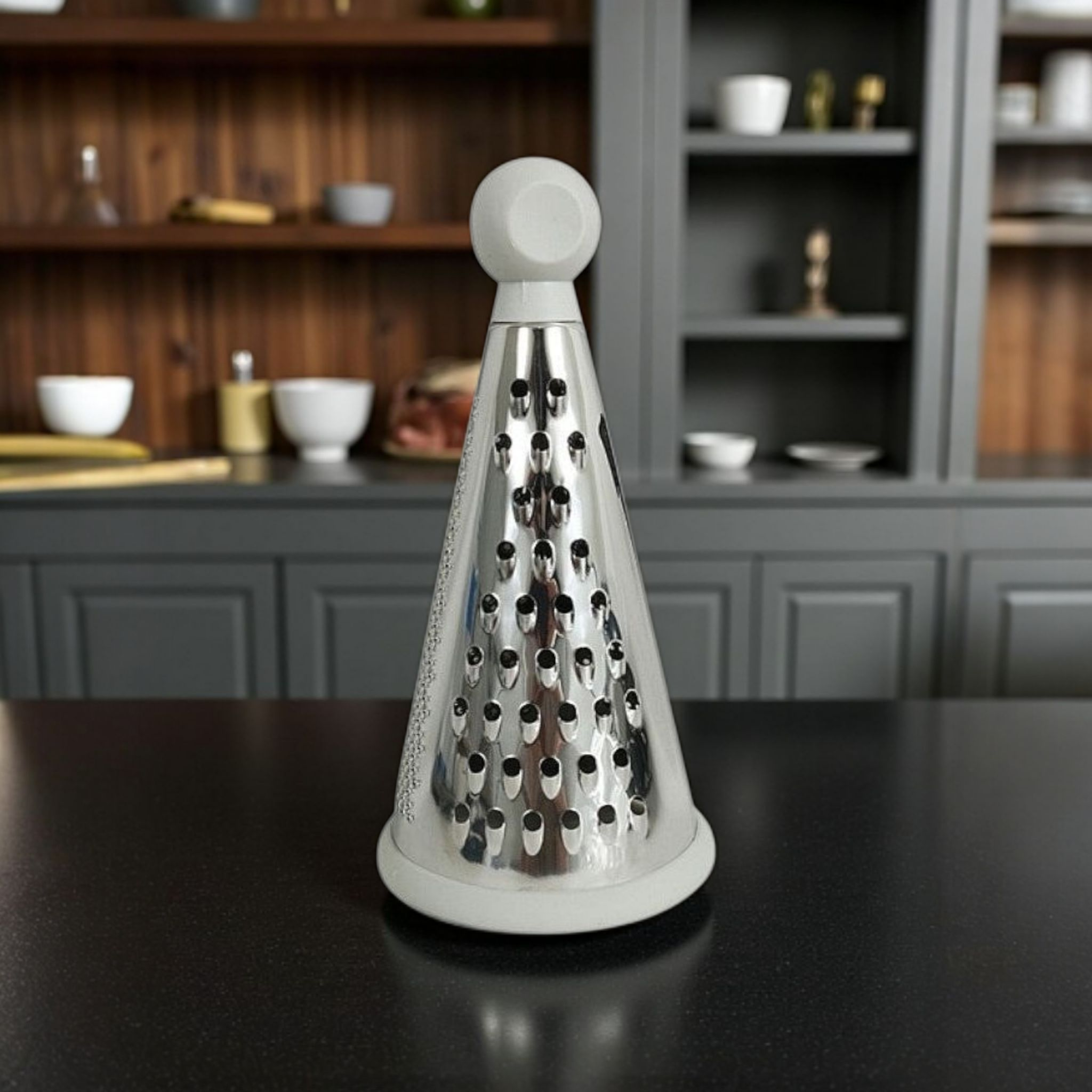 Round Grater 24.5cm Stainless Steel-Cream 21168