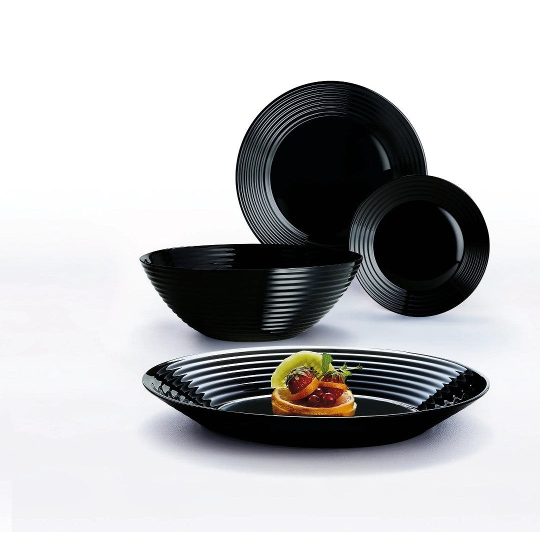Luminarc Harena Dinner Plate 25cm Black Tempered Glass 39991