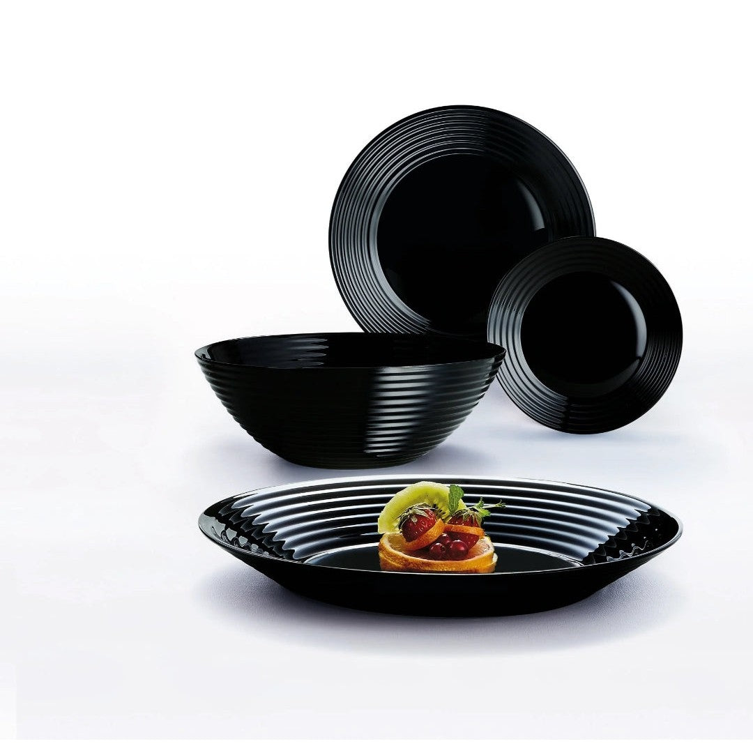 Luminarc Harena Soup Bowl 23cm Black Tempered Glass 800ml 39928