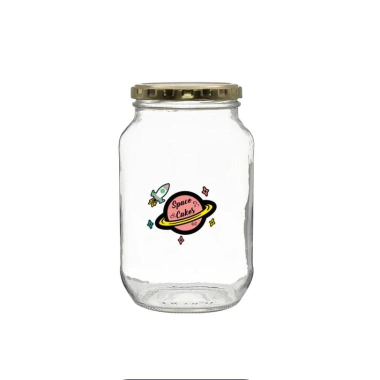 Regent Glass Storage Jar 1L Printed Space Cake 27282SC