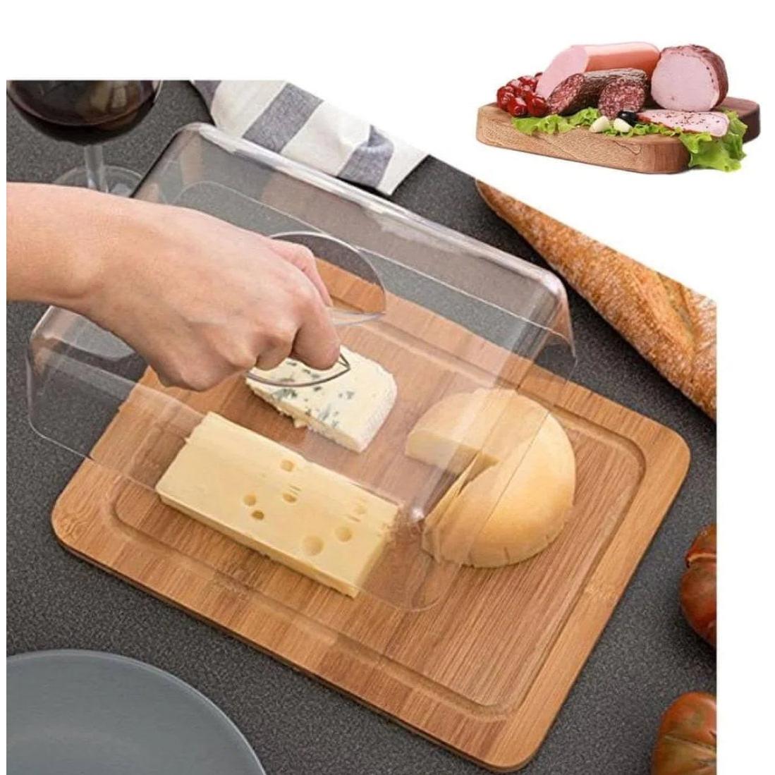 EH Bamboo Cheese Board with Acrylic Dome 25x19.5x7cm