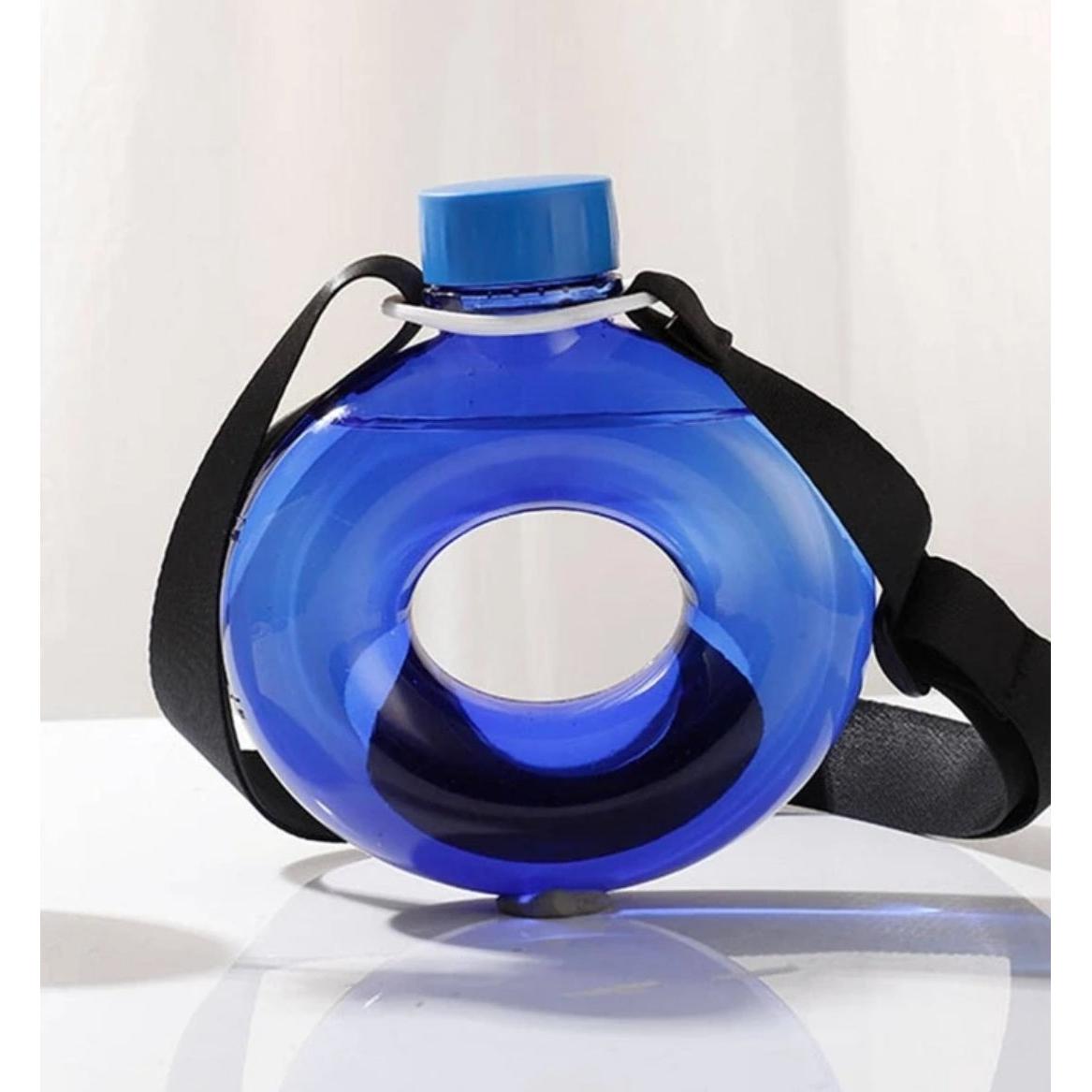 Sports Water Bottle Annular 500ml - Donut Shaped O-Ring 17x16cm Drop Resistant with Strap