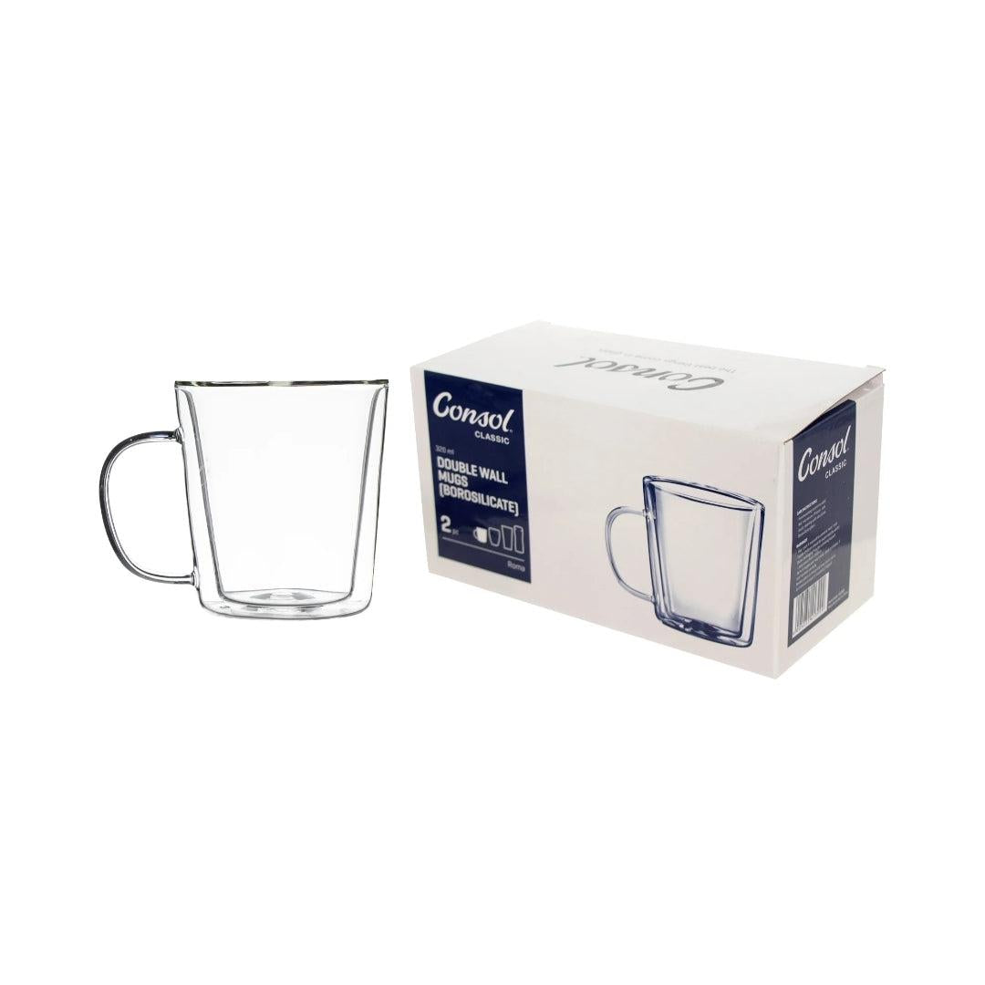 Consol Roma Borosilicate Glass Double Wall Mug 320ml 2pcs 41399