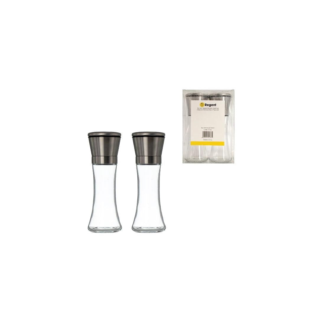 Regent Kitchen Salt and Papper Grinders Stainless Steel and Glass set 21163