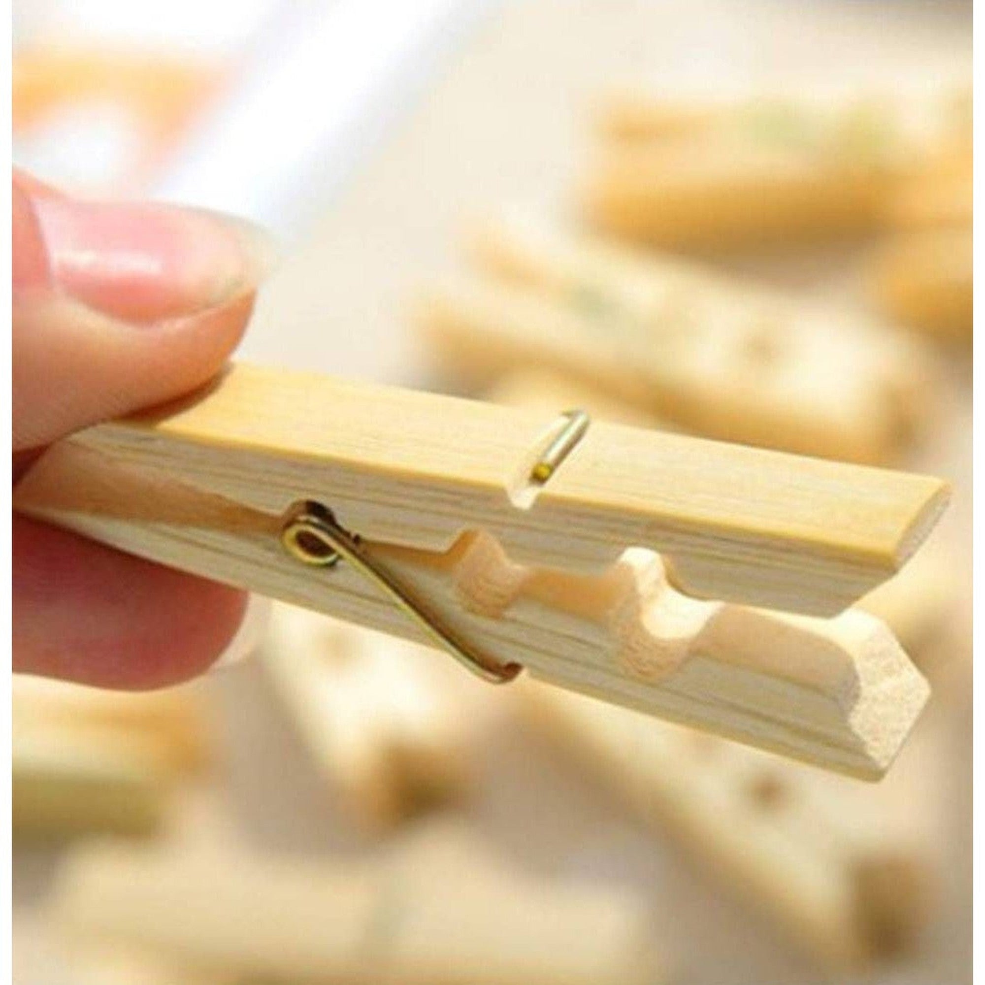 Wooden Bamboo Clothing Washing Pegs 1x1.1cm 20pack