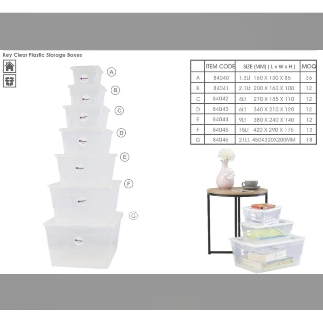 Regent 1.3L Plastic Key Storage Utility Container Box Small