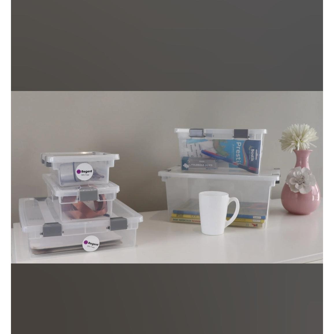 Regent Plastic Clippy Storage Utility Container Box Small 265x165x75mm