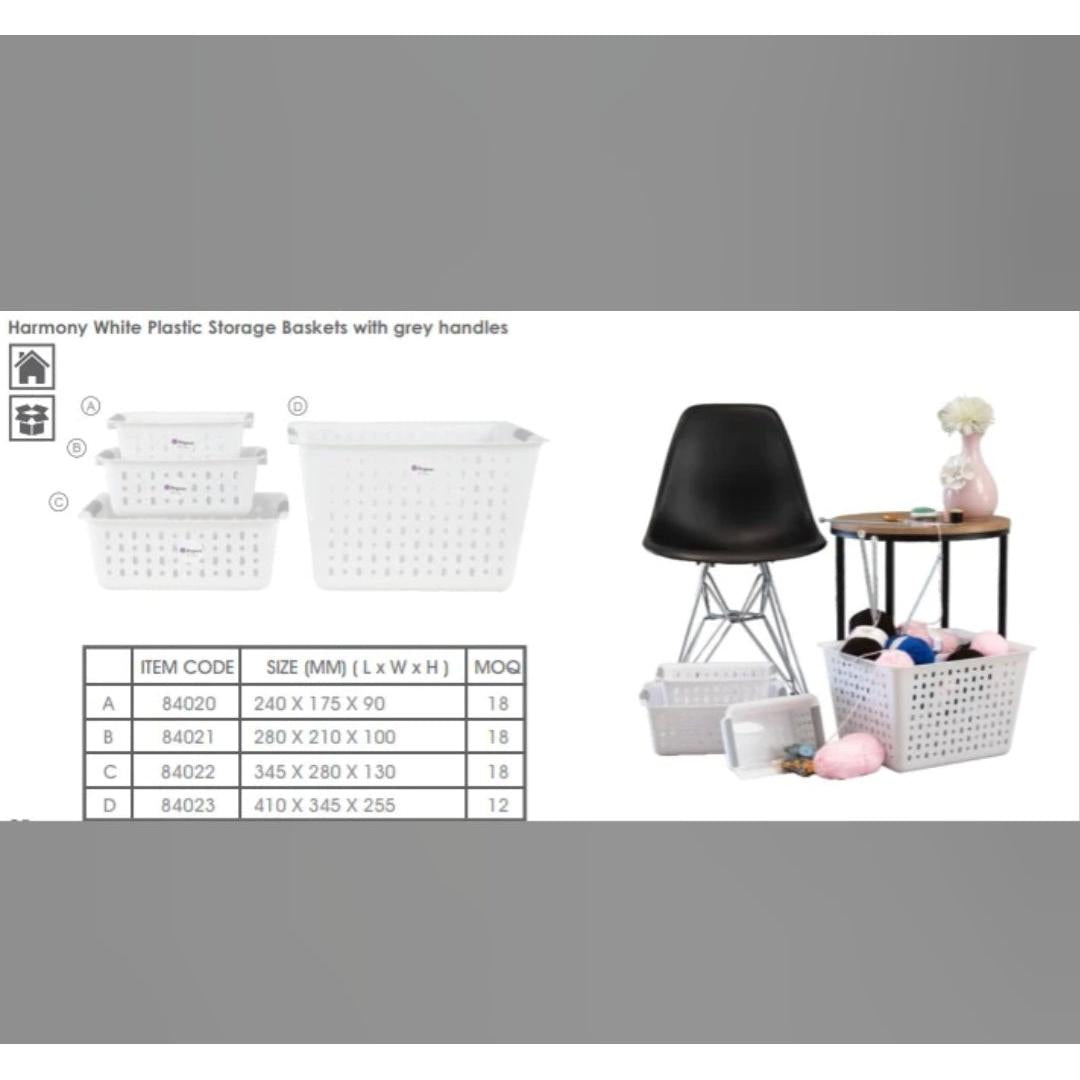 Regent Plastic Harmony Line Small Basket Clear and Grey 84020