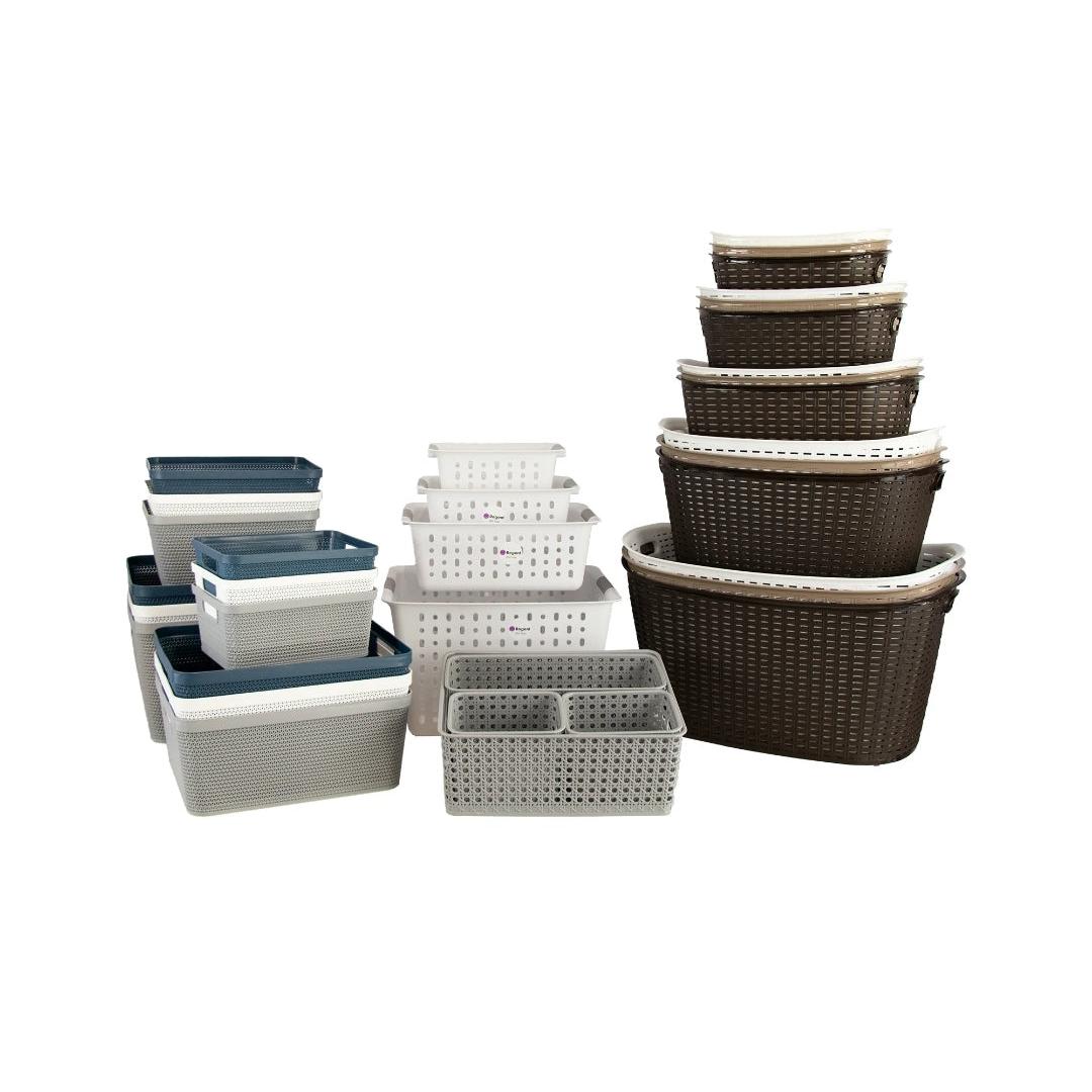 Regent Plastic Harmony Line Small Basket Clear and Grey 84020