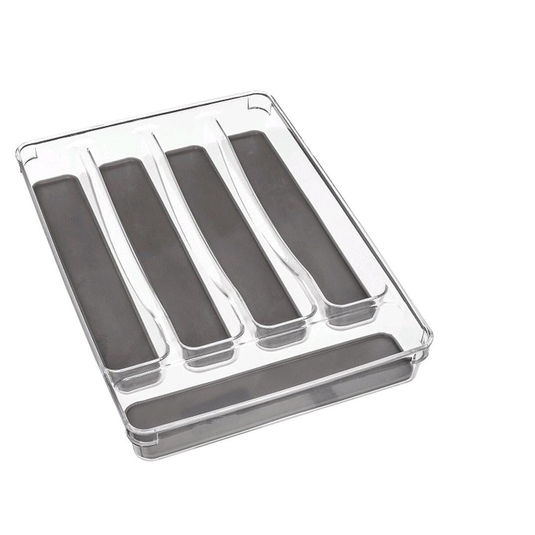 Acrylic Cutlery Holder 5-Compartment Division Non Slip