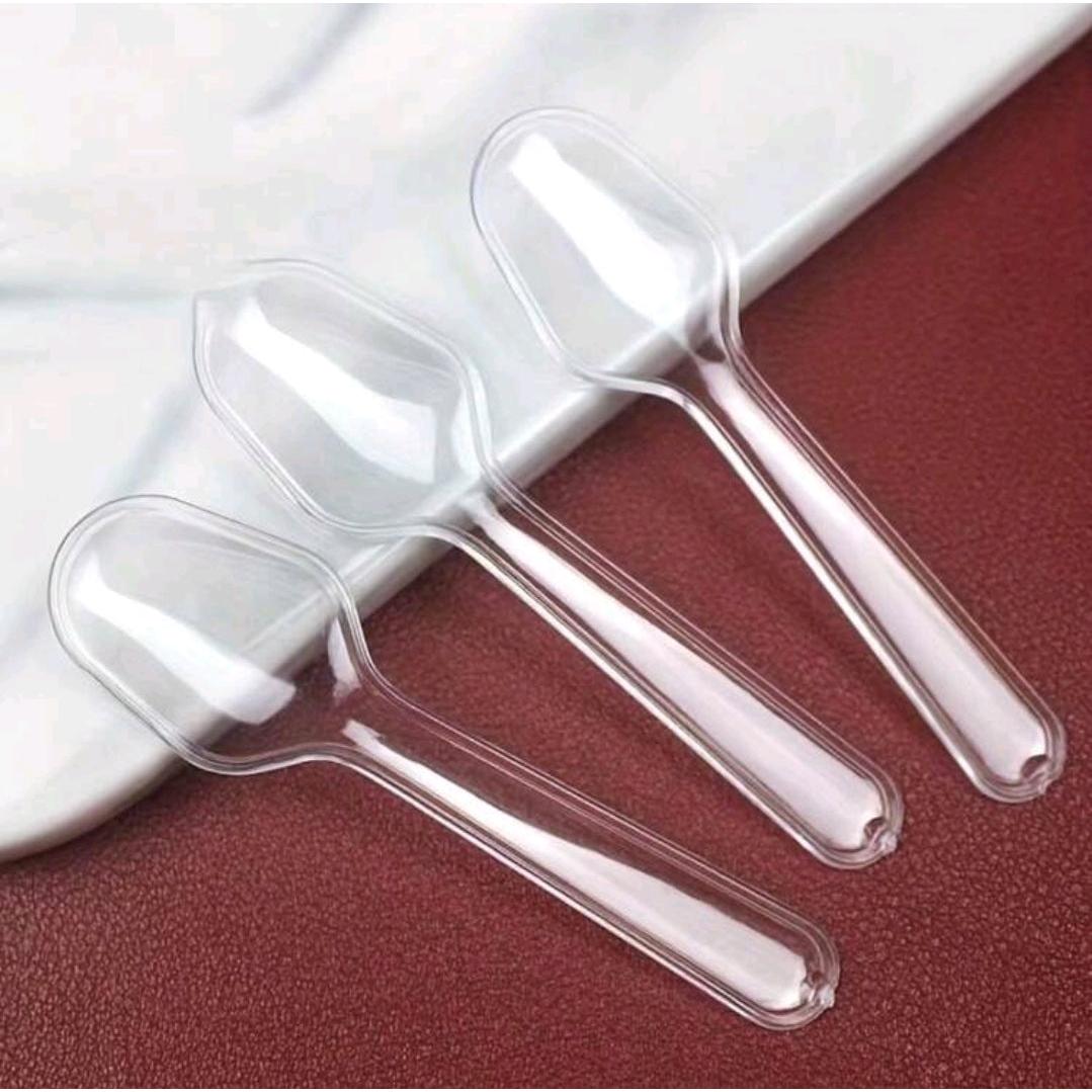 Disposable Dessert Spoon 16cm Clear 100pack