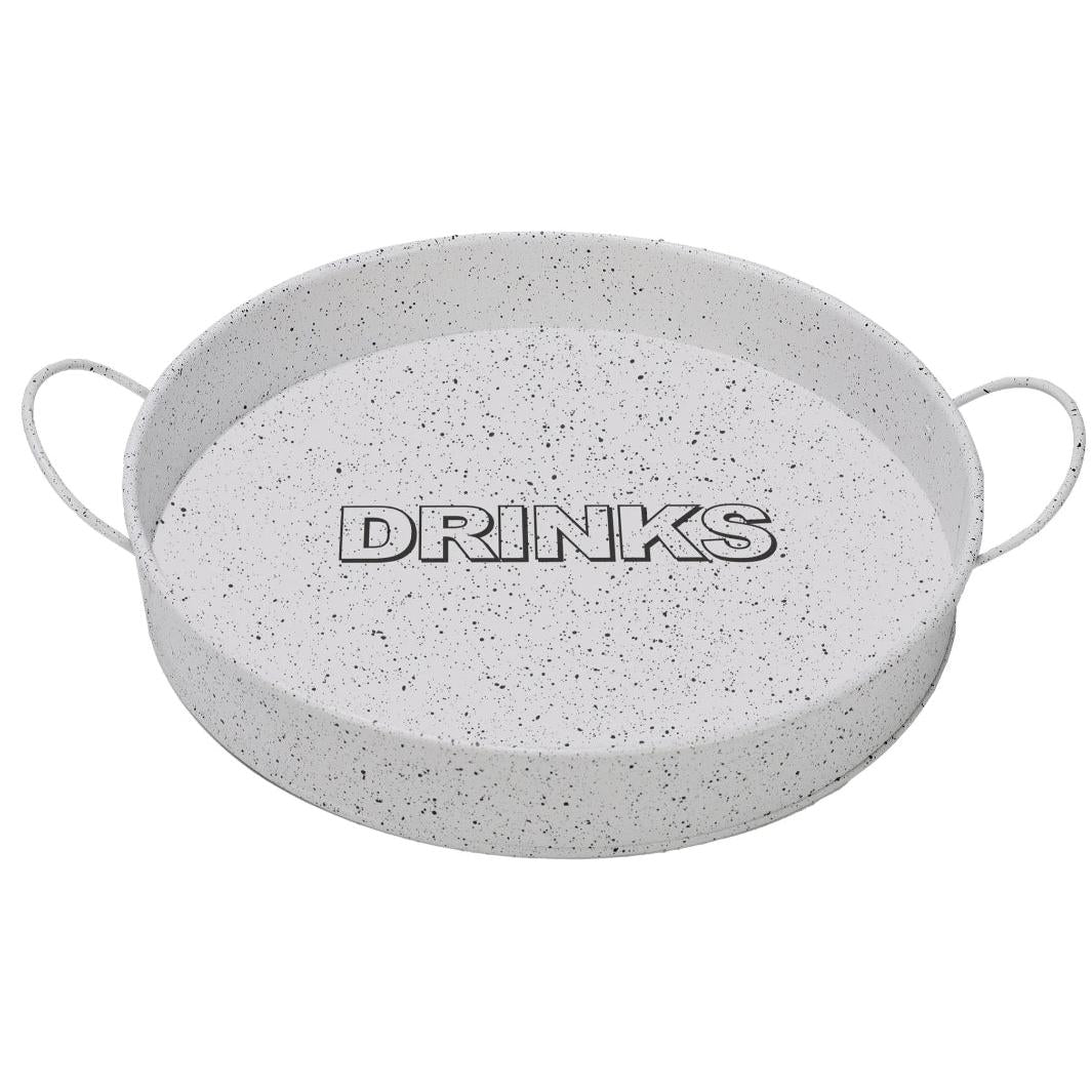 Bar Butler Tray White &Mottled Black 300 x 50mm