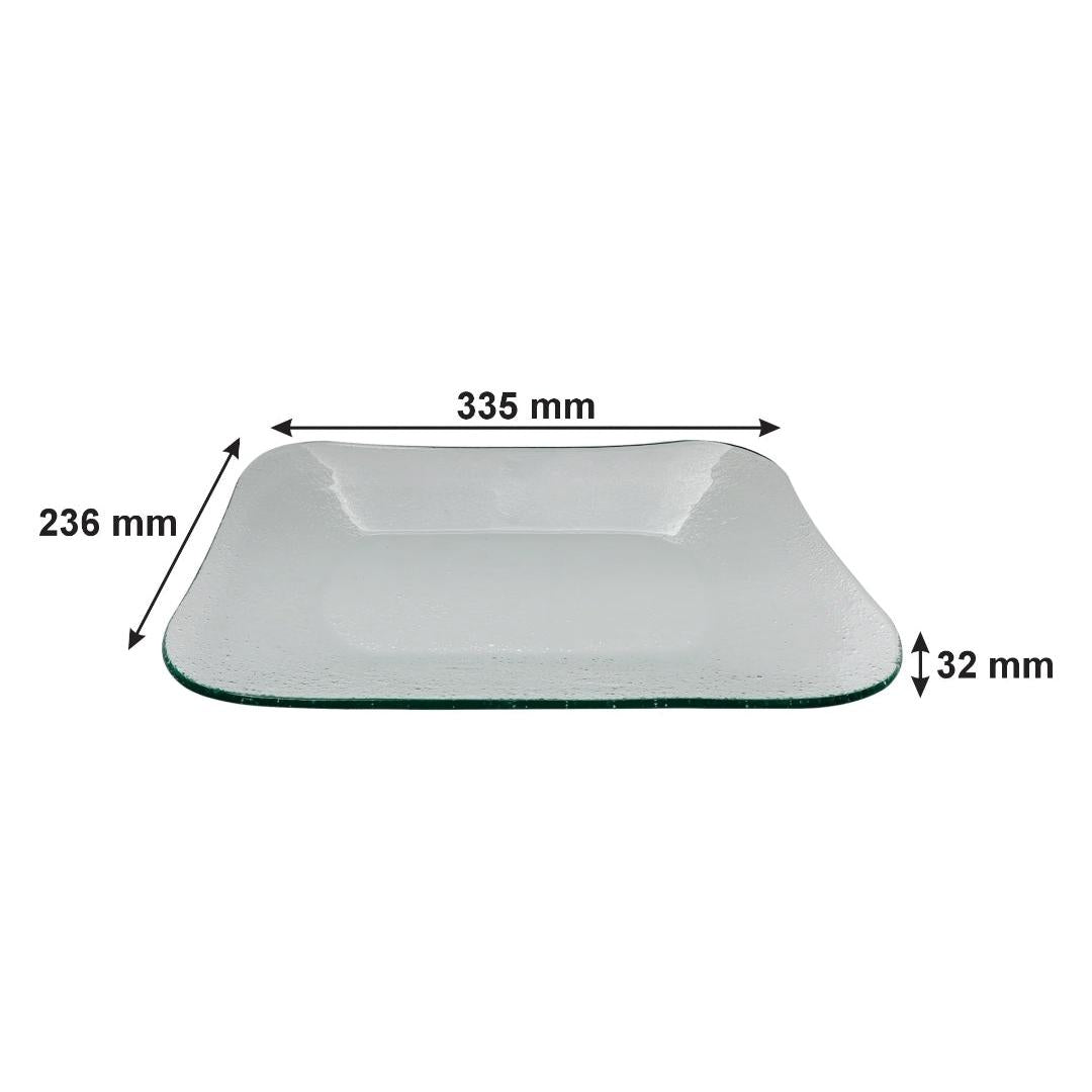 Regent Rectangular Platter Bubble Glass Medium