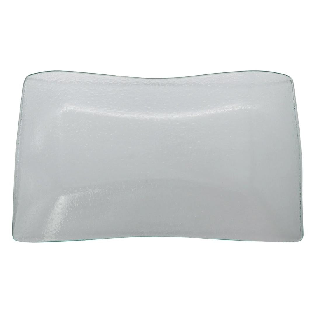 Regent Wavy Rectangular Platter Bubble Glass Medium