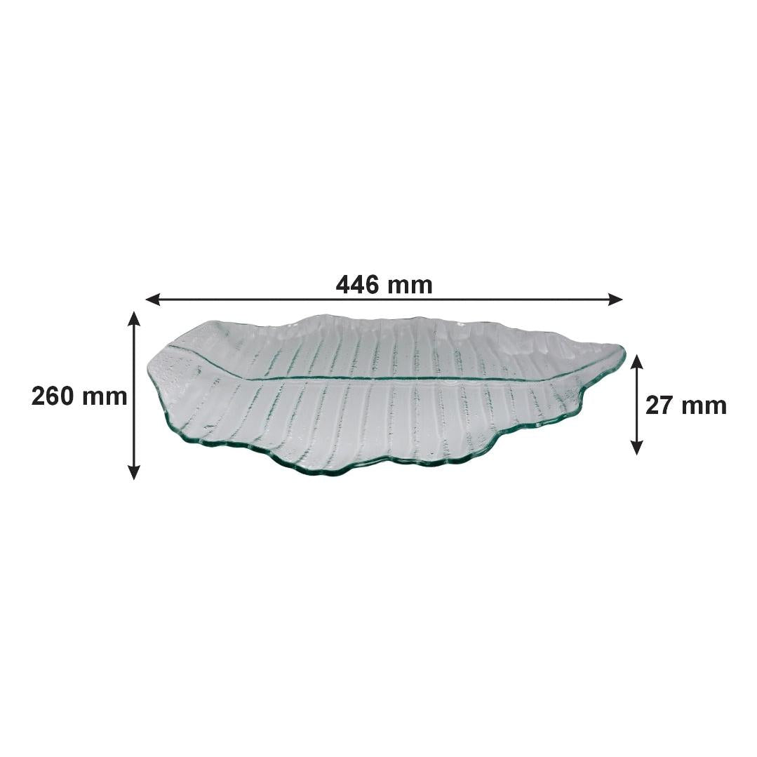 Regent Glass Leaf Platter Bubble Large 460x280x45mm