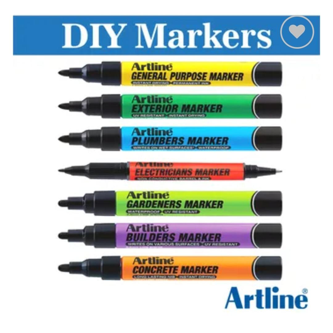 Artline Plumbers Marker Black 1.5mm Bullet Tip
