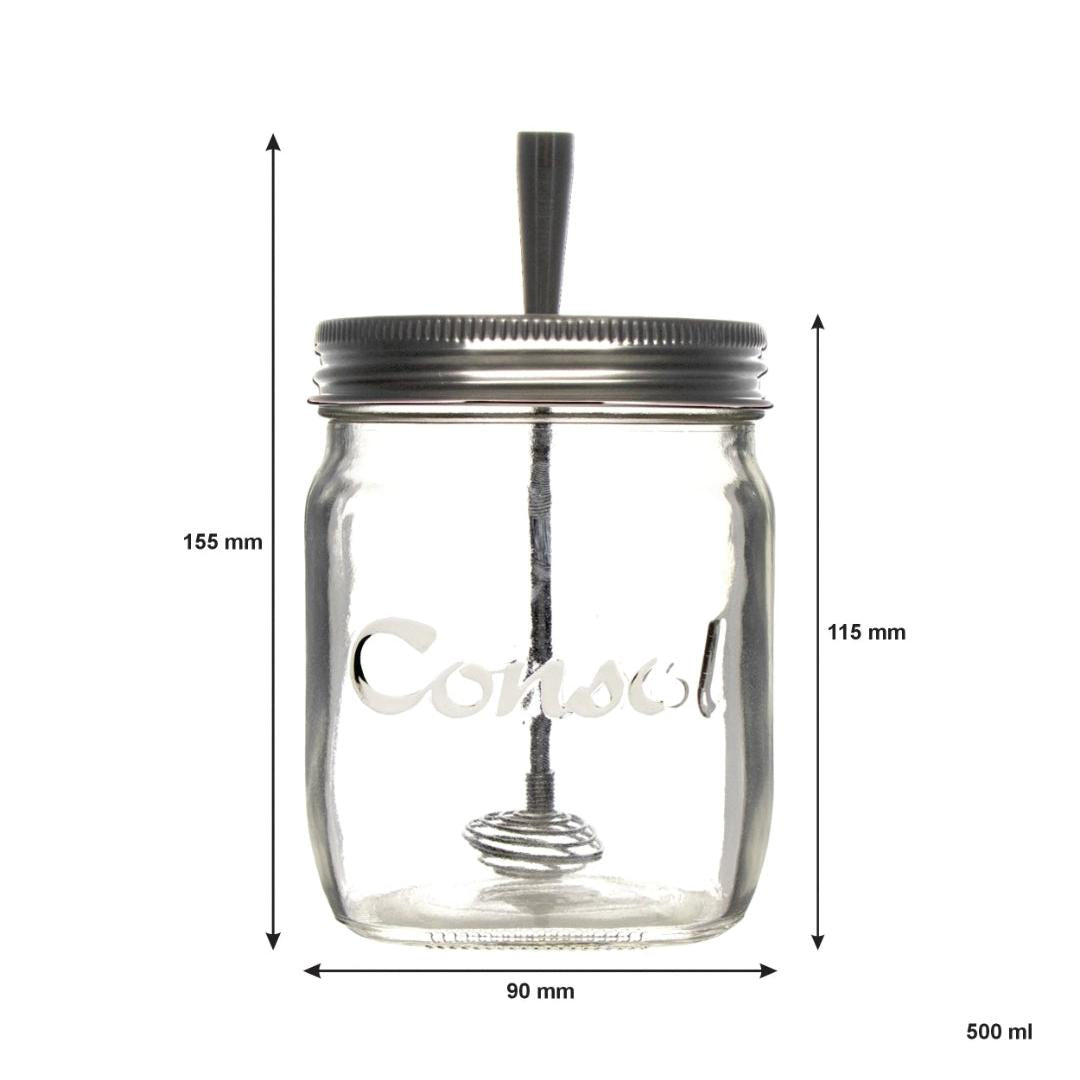 Regent Honey Jar 500ml with Stainless Steel Honey Drizzler 31392