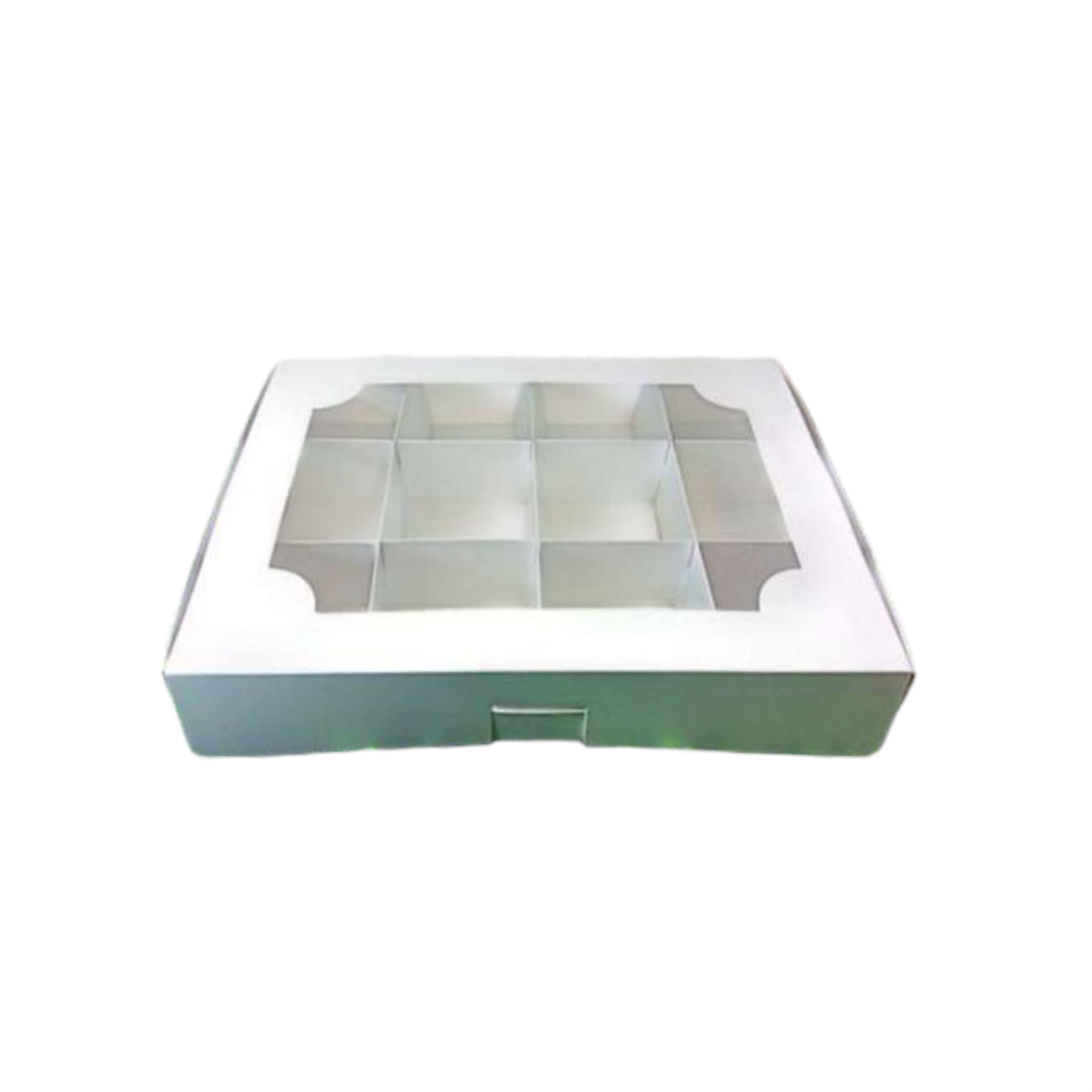Gift Biscuit Paper Box with Clear Top Window 30x22.5x5cm 12-Division