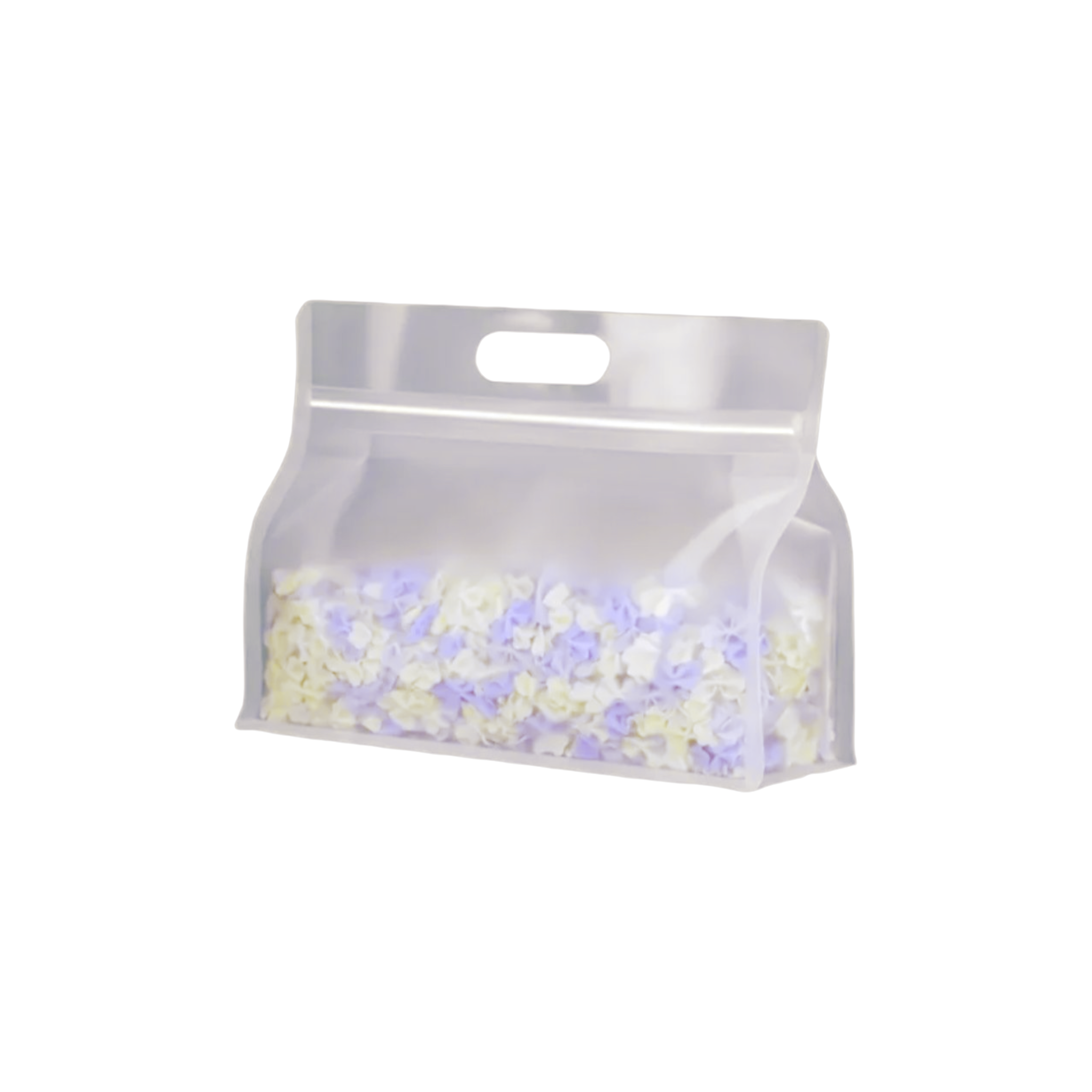 Food Grade Zip Lock Stand-Up Carry Pouch Plastic Bags - Octagon Landscape Transparent with Handle Flat Bottom Gusset 10pack Resealable