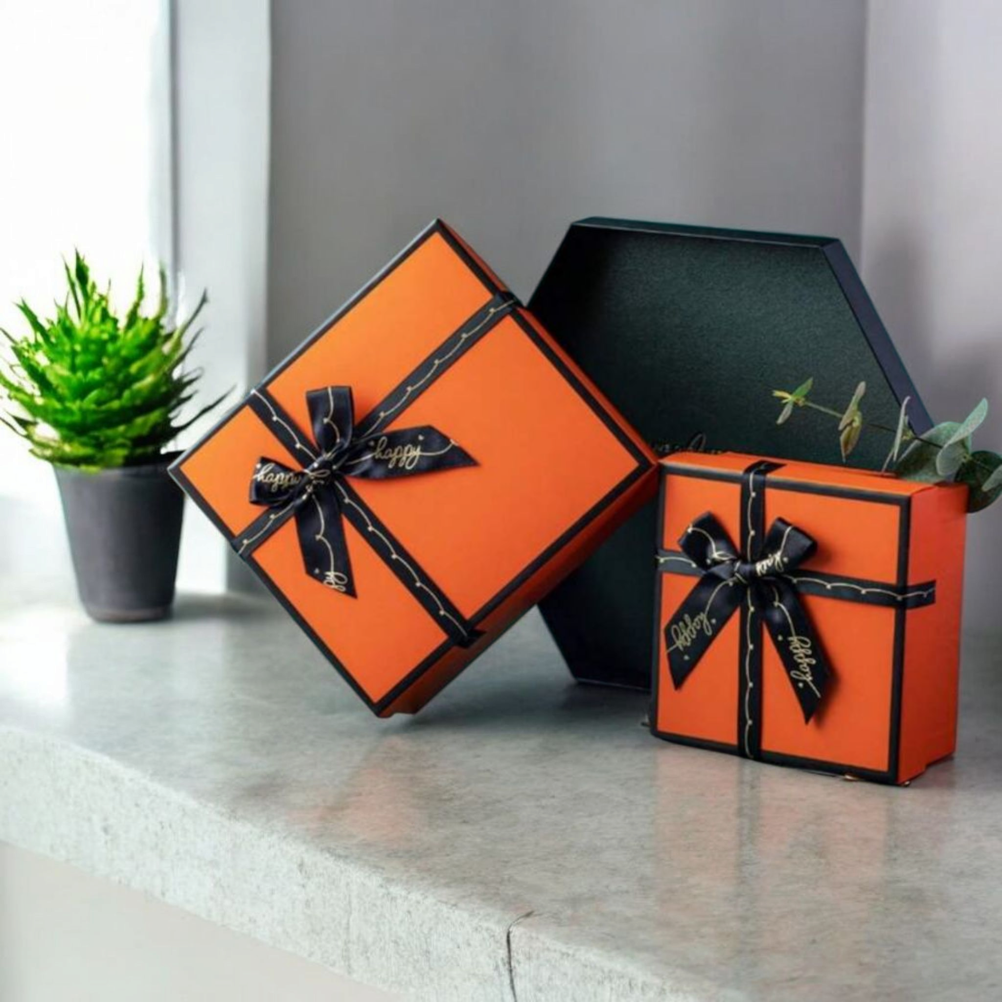 Nested Luxury Bow Gift Box 3pc Set