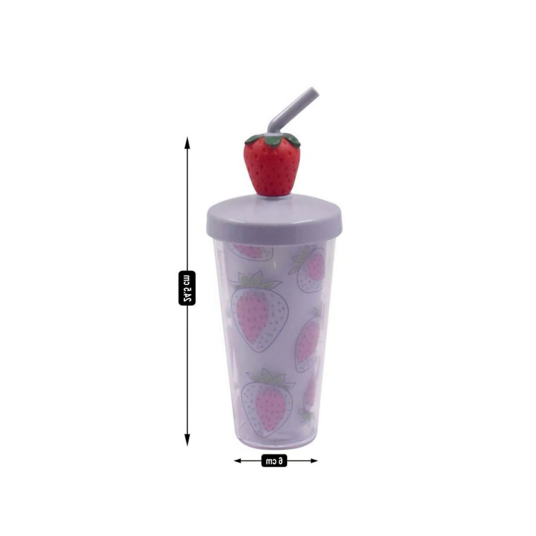 Acrylic Smoothie Tumbler Cup 450ml with Straw and Lid Ice Cream XBOT142