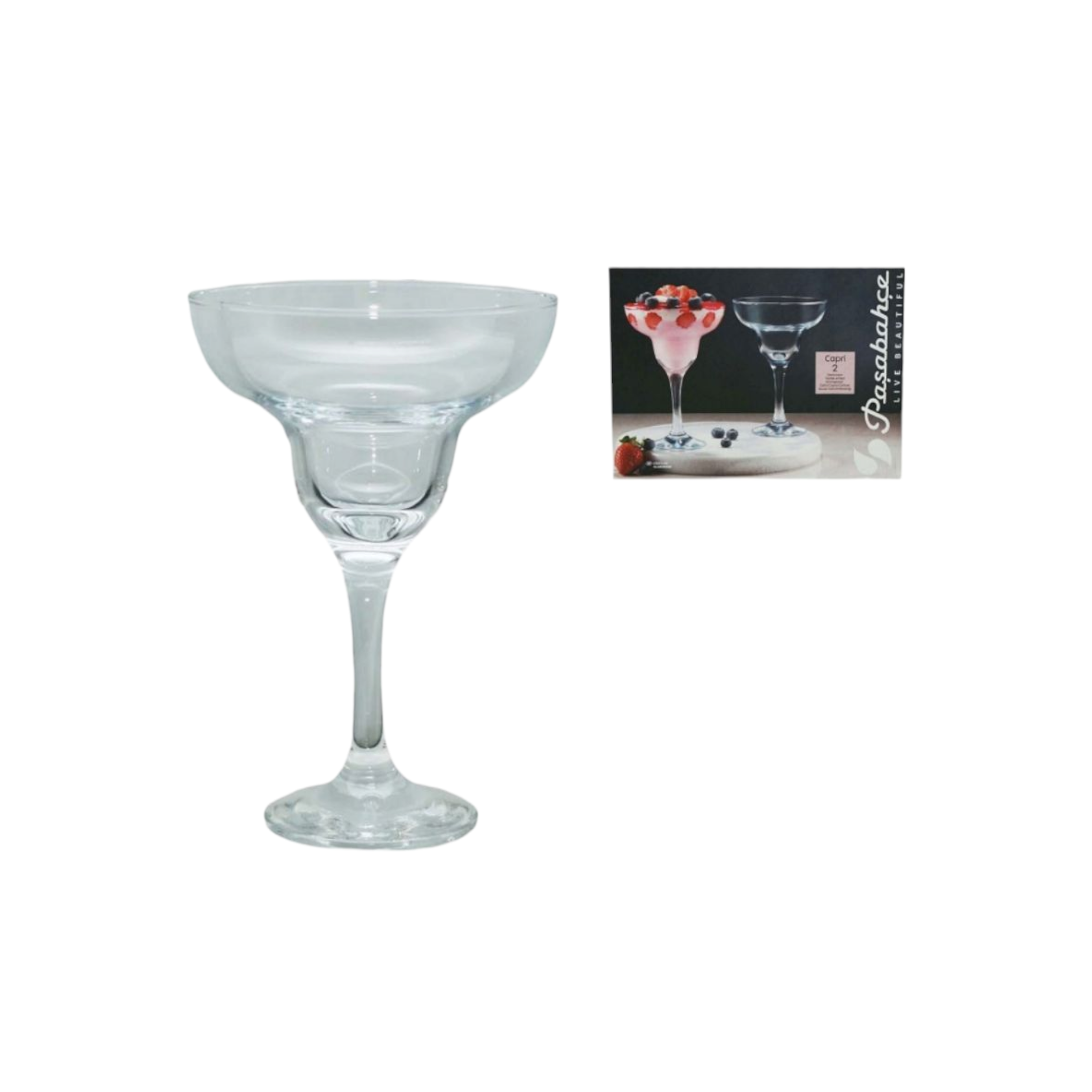 Pasabahce Capri Margarita Glass Tumbler 305ml Cocktail Stemware 2pack