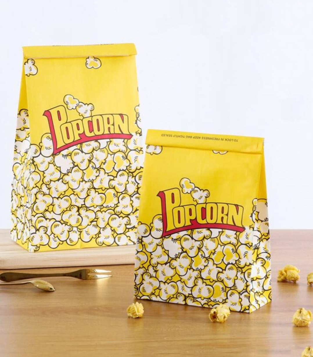 Retro Popcorn Paper Bags 10pack