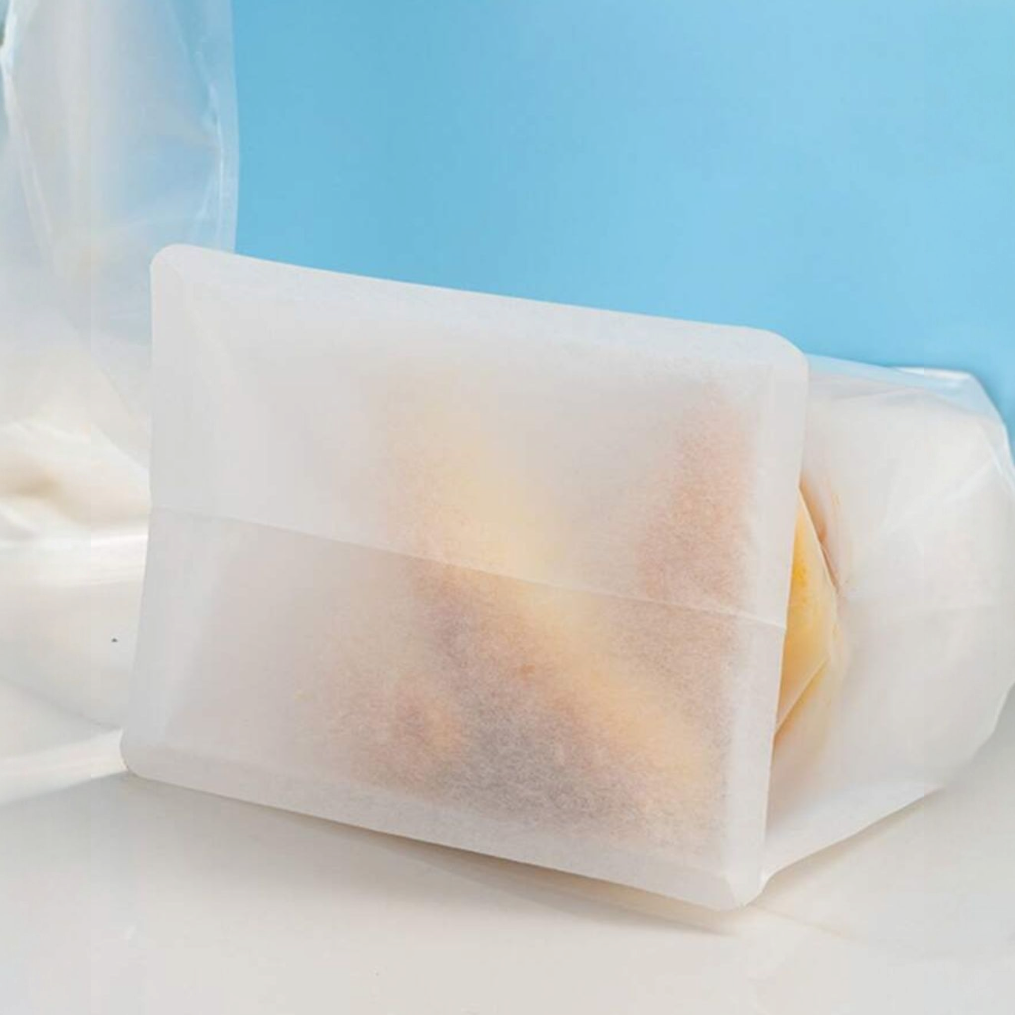 Food Grade Bakery Plastic Bags Transparent Side & Front Window Tissue Paper with Tin Tie 3D Flat Bottom 10pack