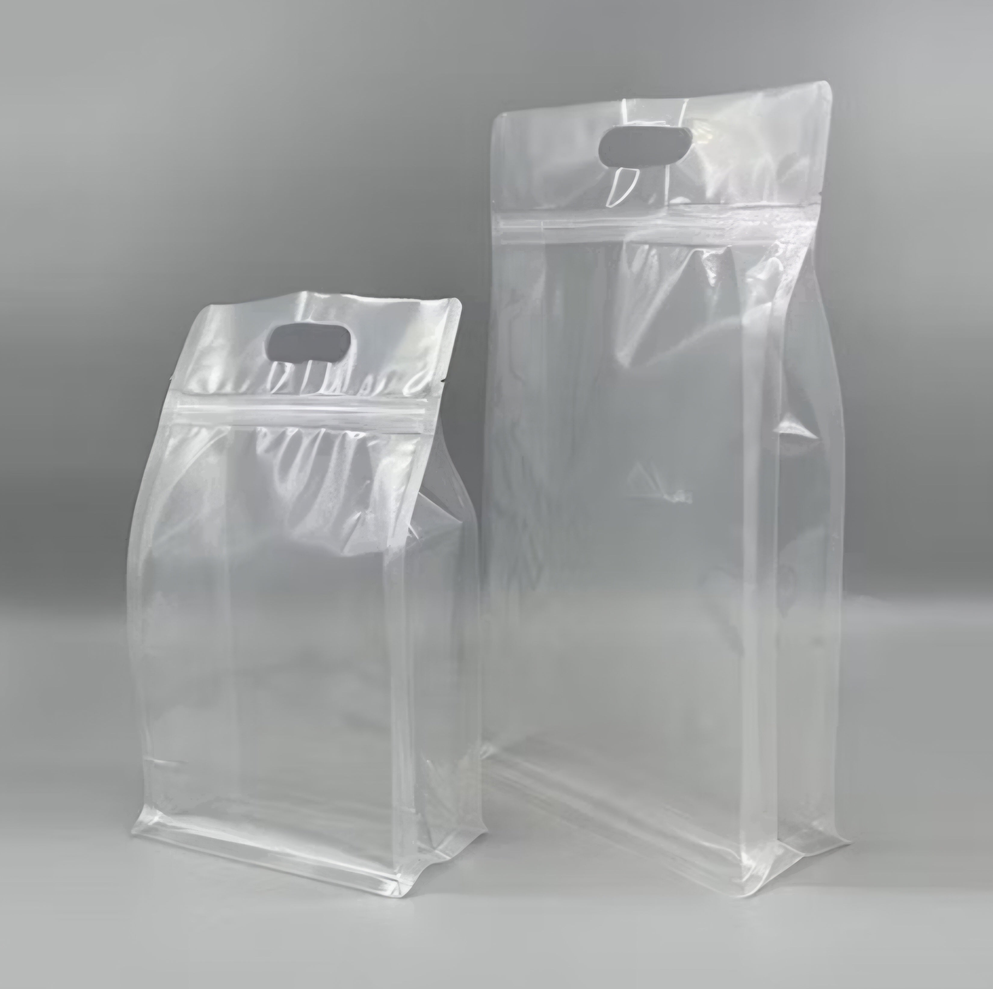 Food Grade Laminated Zip Lock Stand-Up Carry Plastic Bags Frosted with Handle & Flat Bottom 10pack