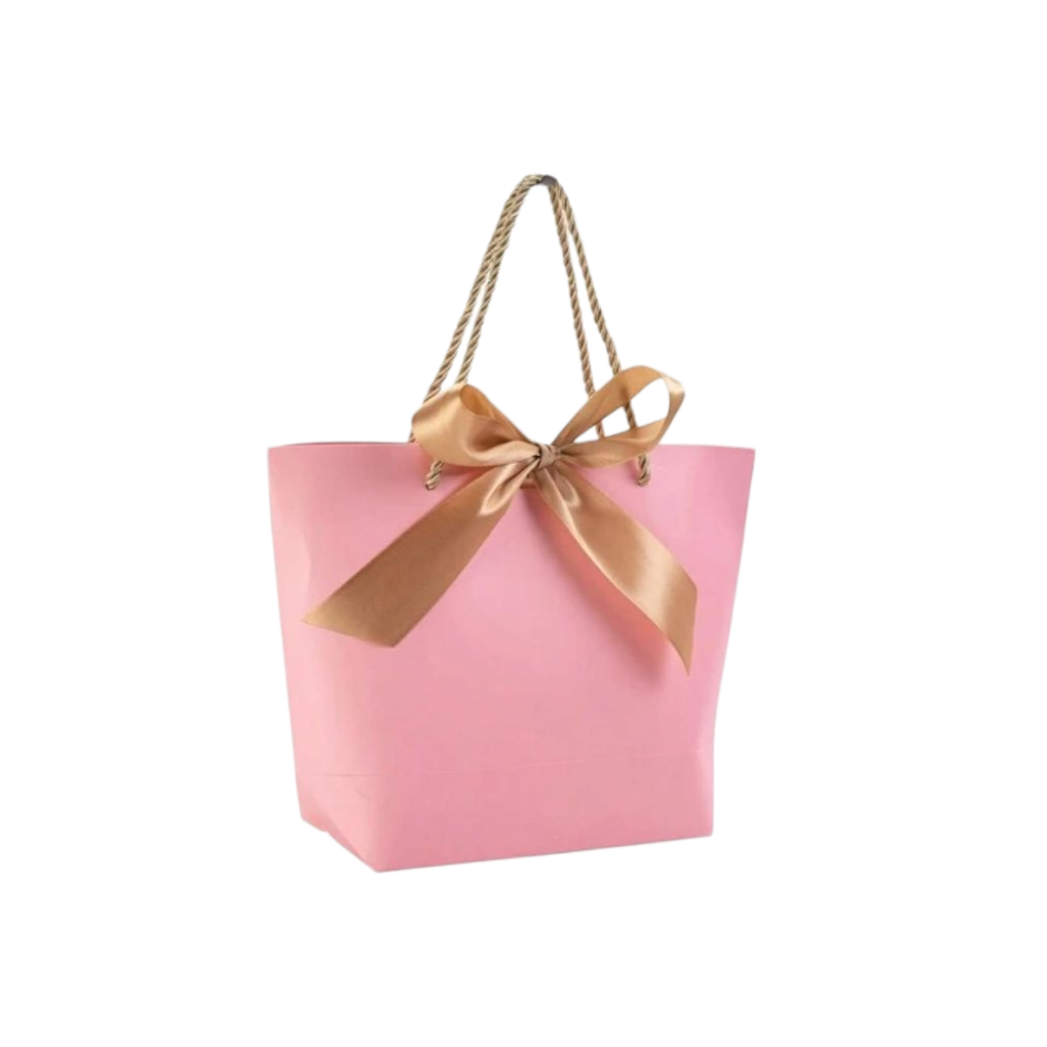 Designer Gift Paper Bag with Gold String Handle & Ribbon