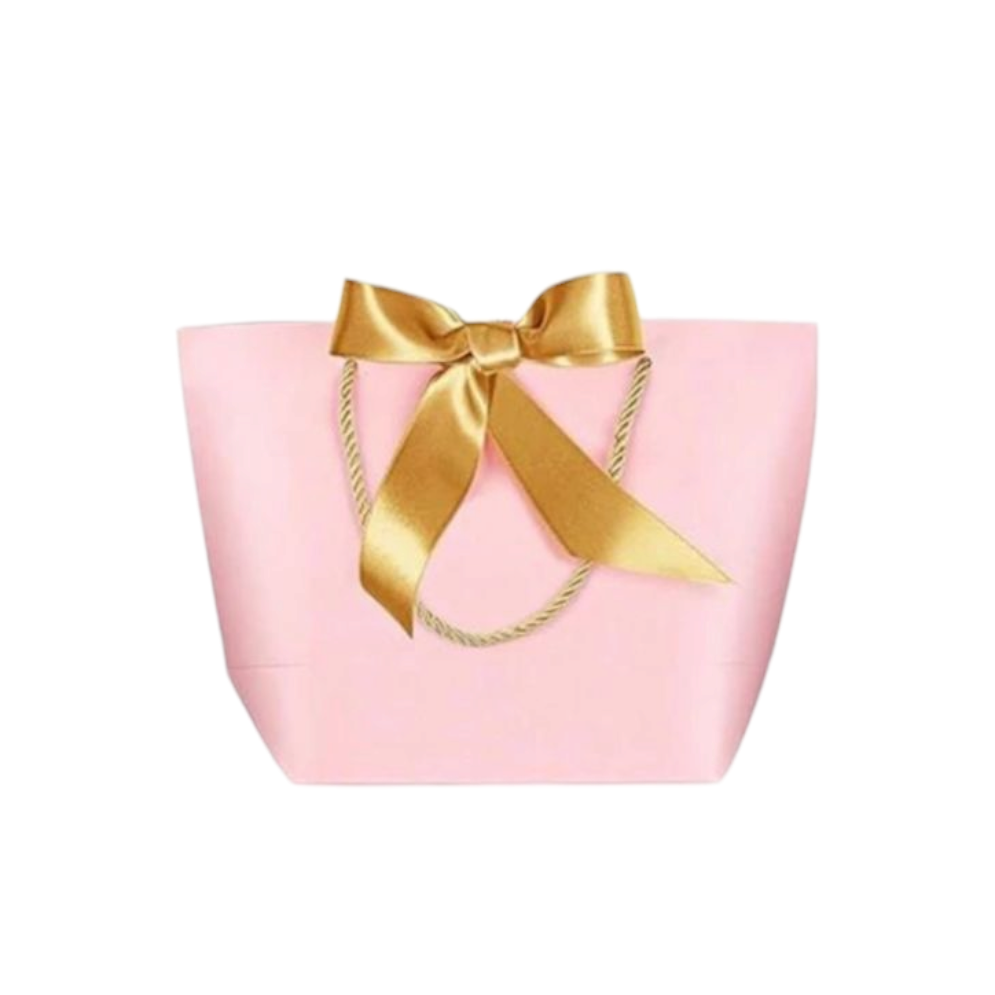 Designer Gift Paper Bag with Gold String Handle & Ribbon